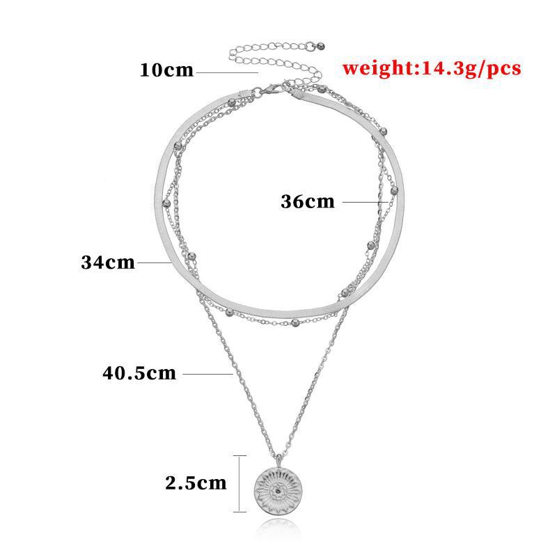 Commuter Sunflower Pendant Necklace For Women, Light Luxury