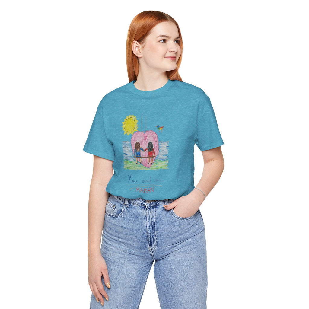Mother’s Day Kids’ Art T-Shirt — “Pour fête des mères” Custom Children’s Creations Tee