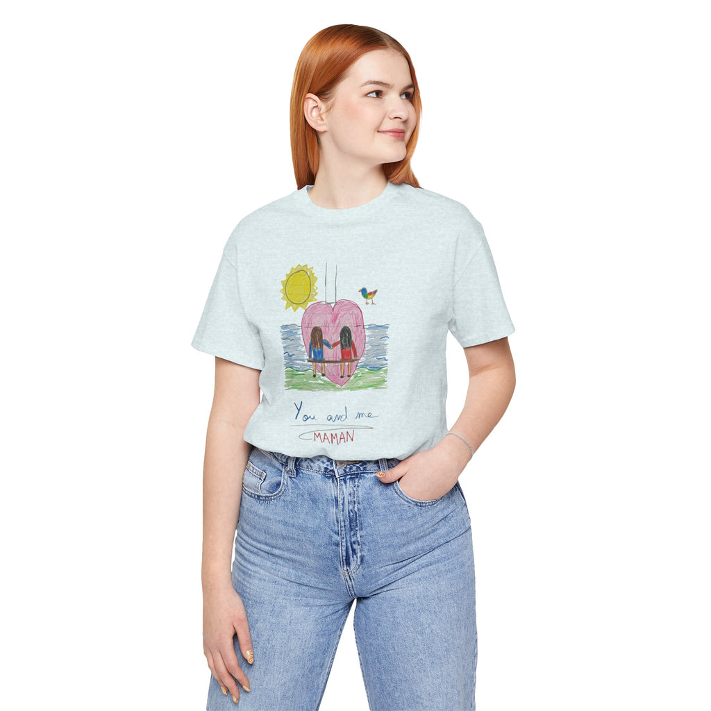 Mother’s Day Kids’ Art T-Shirt — “Pour fête des mères” Custom Children’s Creations Tee