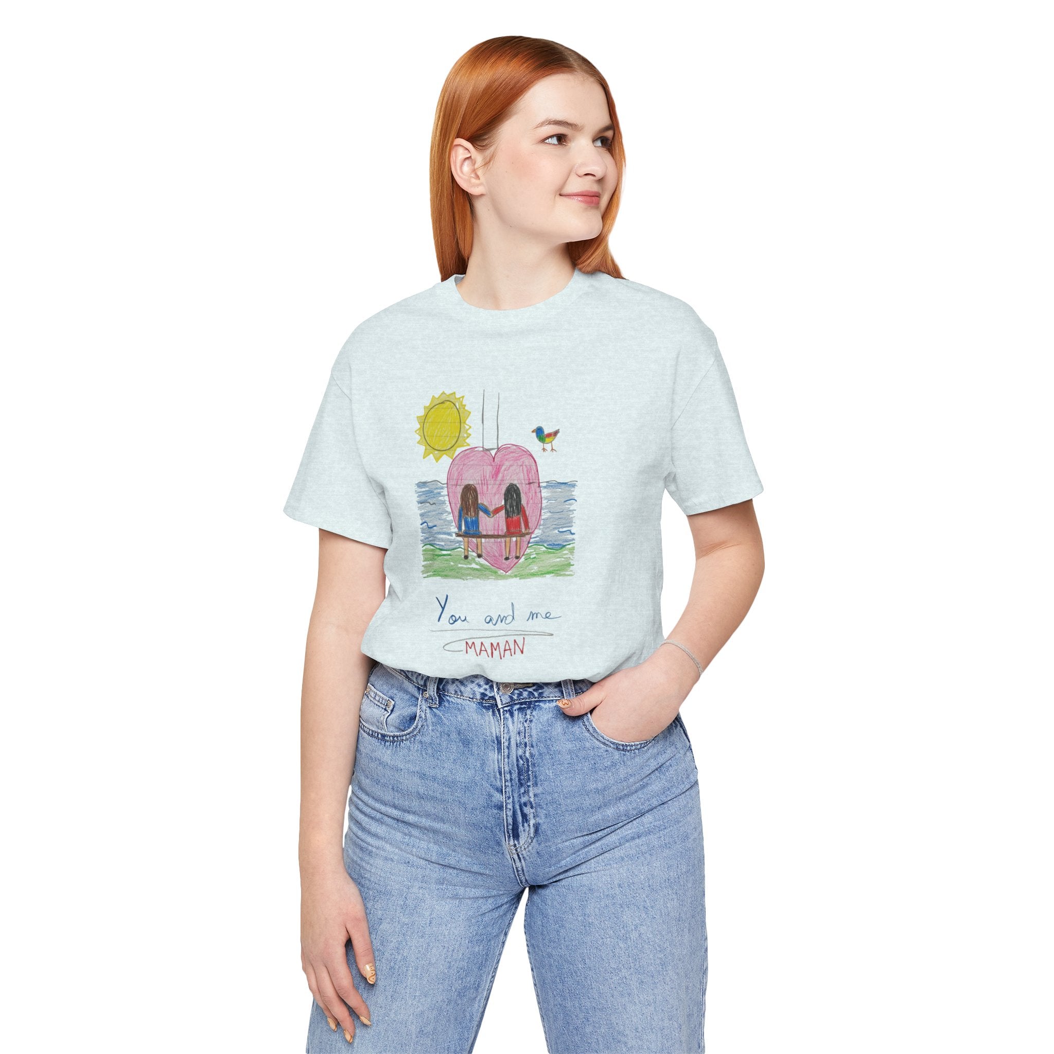 Mother’s Day Kids’ Art T-Shirt — “Pour fête des mères” Custom Children’s Creations Tee