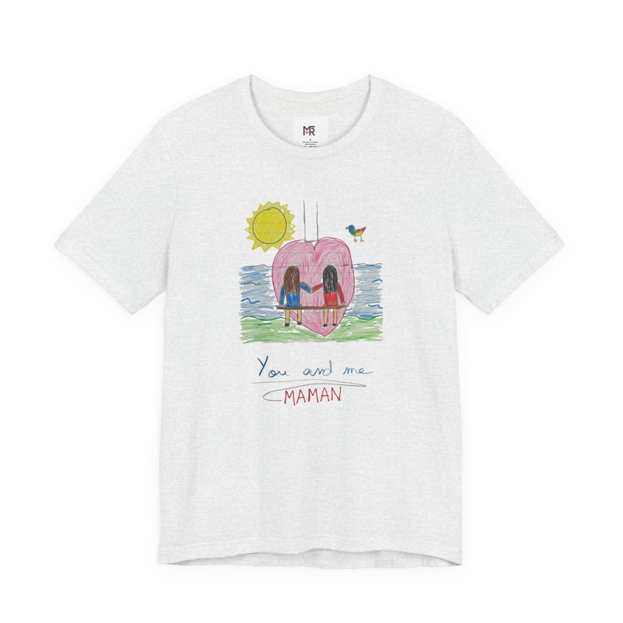 Mother’s Day Kids’ Art T-Shirt — “Pour fête des mères” Custom Children’s Creations Tee