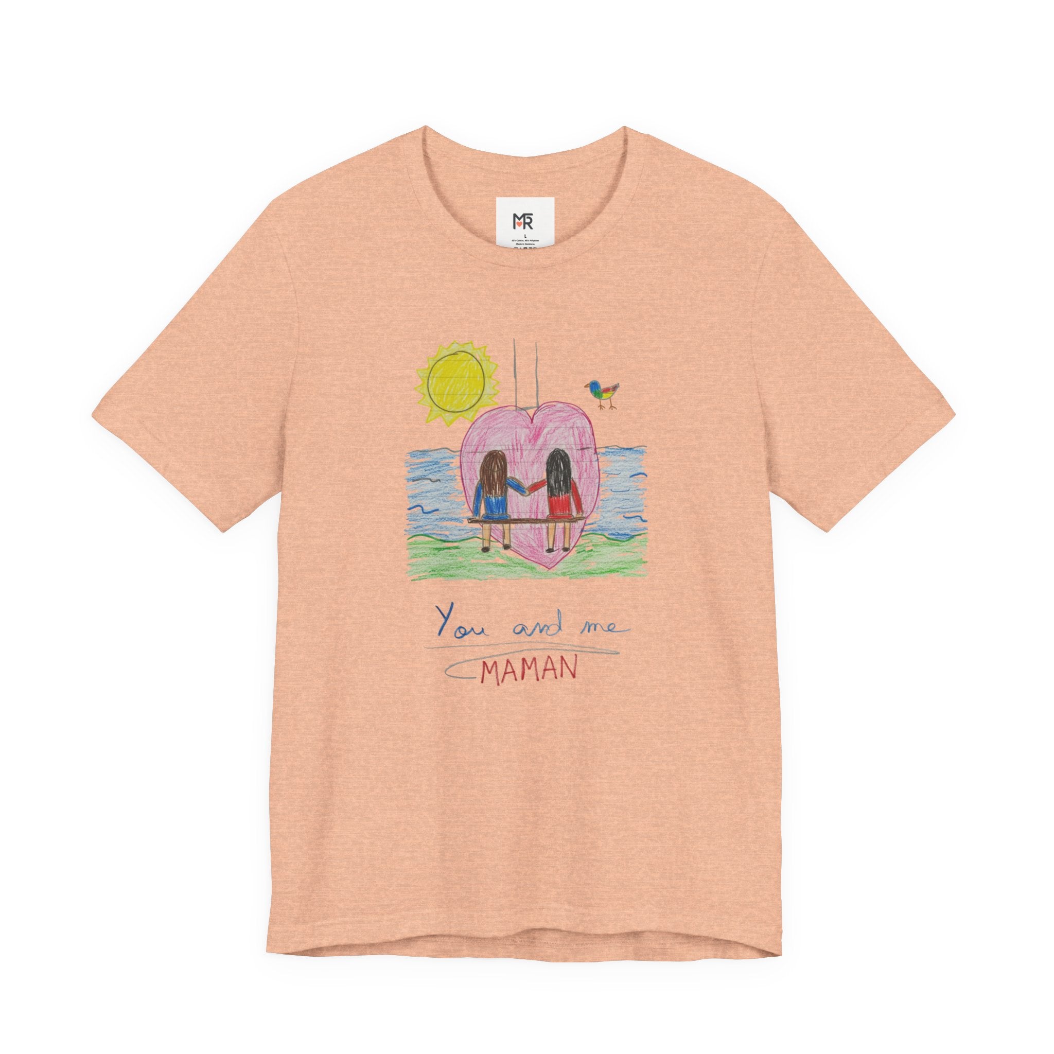 Mother’s Day Kids’ Art T-Shirt — “Pour fête des mères” Custom Children’s Creations Tee