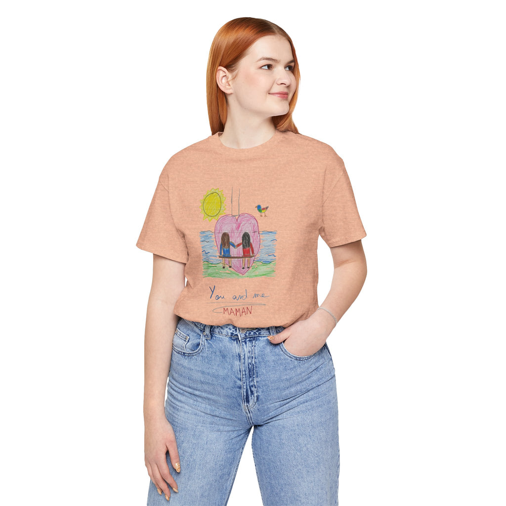 Mother’s Day Kids’ Art T-Shirt — “Pour fête des mères” Custom Children’s Creations Tee