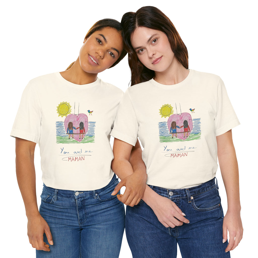 Mother’s Day Kids’ Art T-Shirt — “Pour fête des mères” Custom Children’s Creations Tee