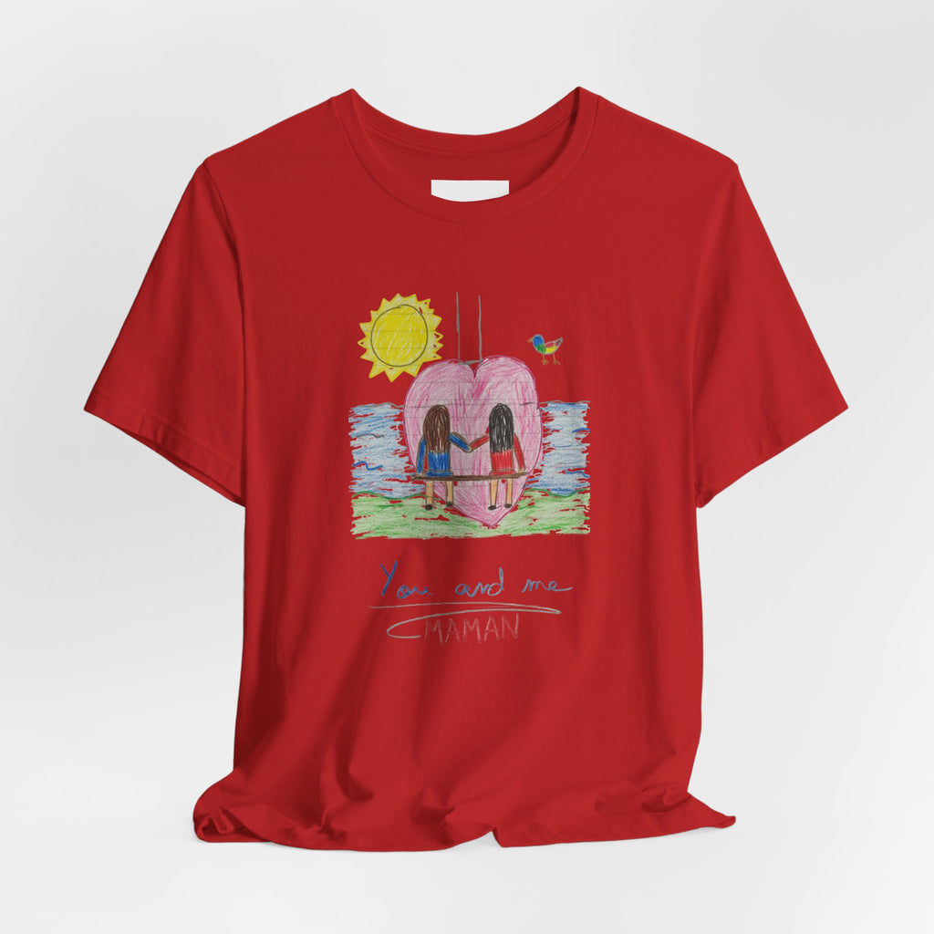 Mother’s Day Kids’ Art T-Shirt — “Pour fête des mères” Custom Children’s Creations Tee