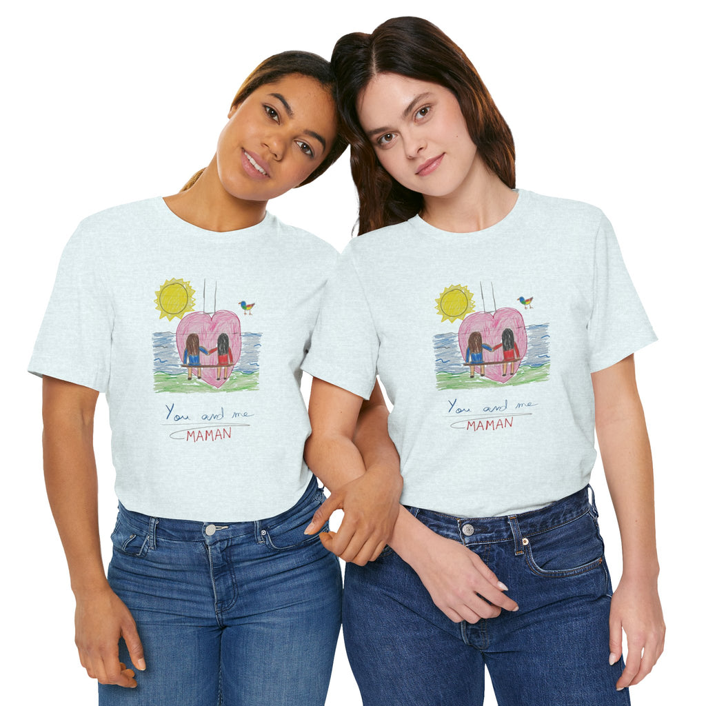 Mother’s Day Kids’ Art T-Shirt — “Pour fête des mères” Custom Children’s Creations Tee