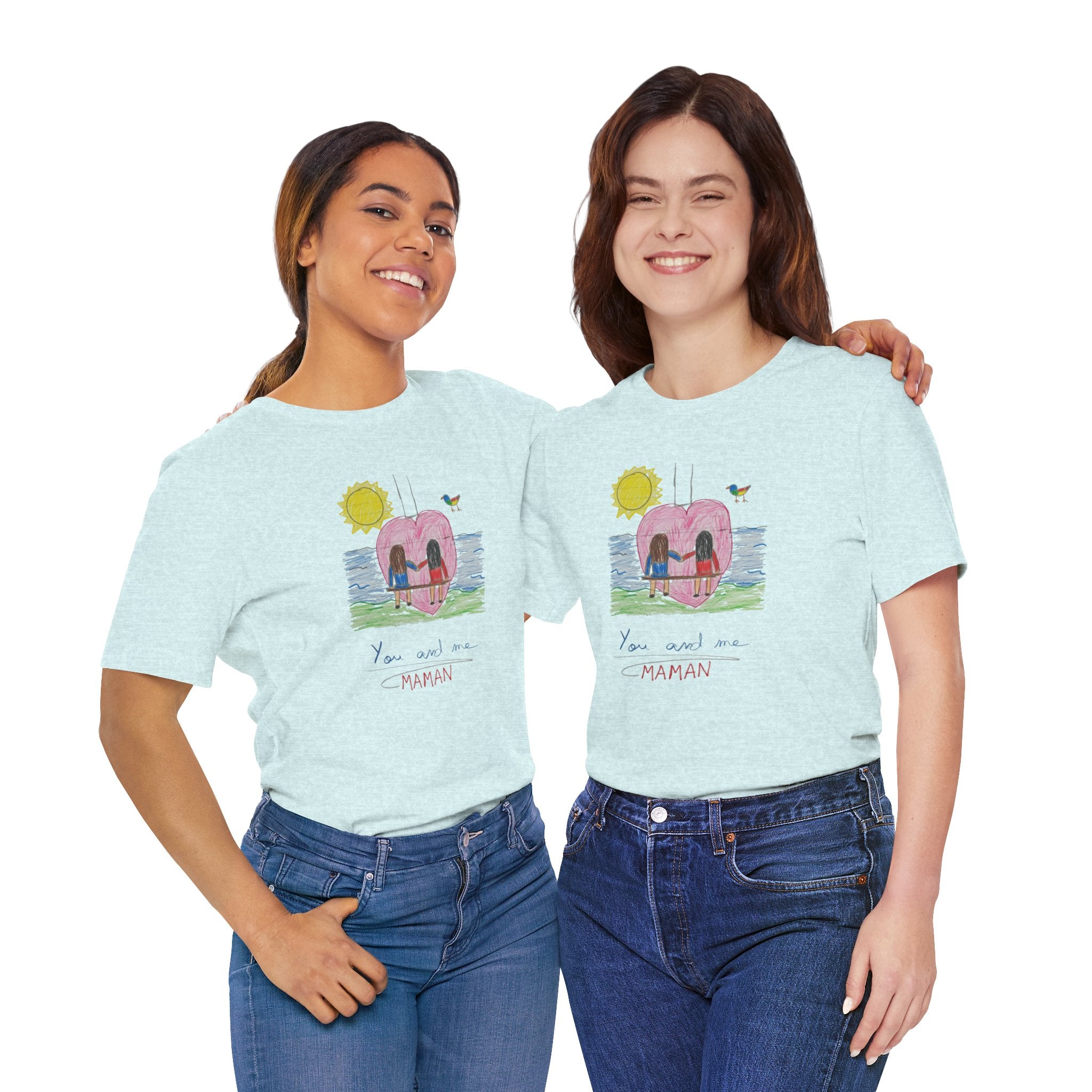 Mother’s Day Kids’ Art T-Shirt — “Pour fête des mères” Custom Children’s Creations Tee