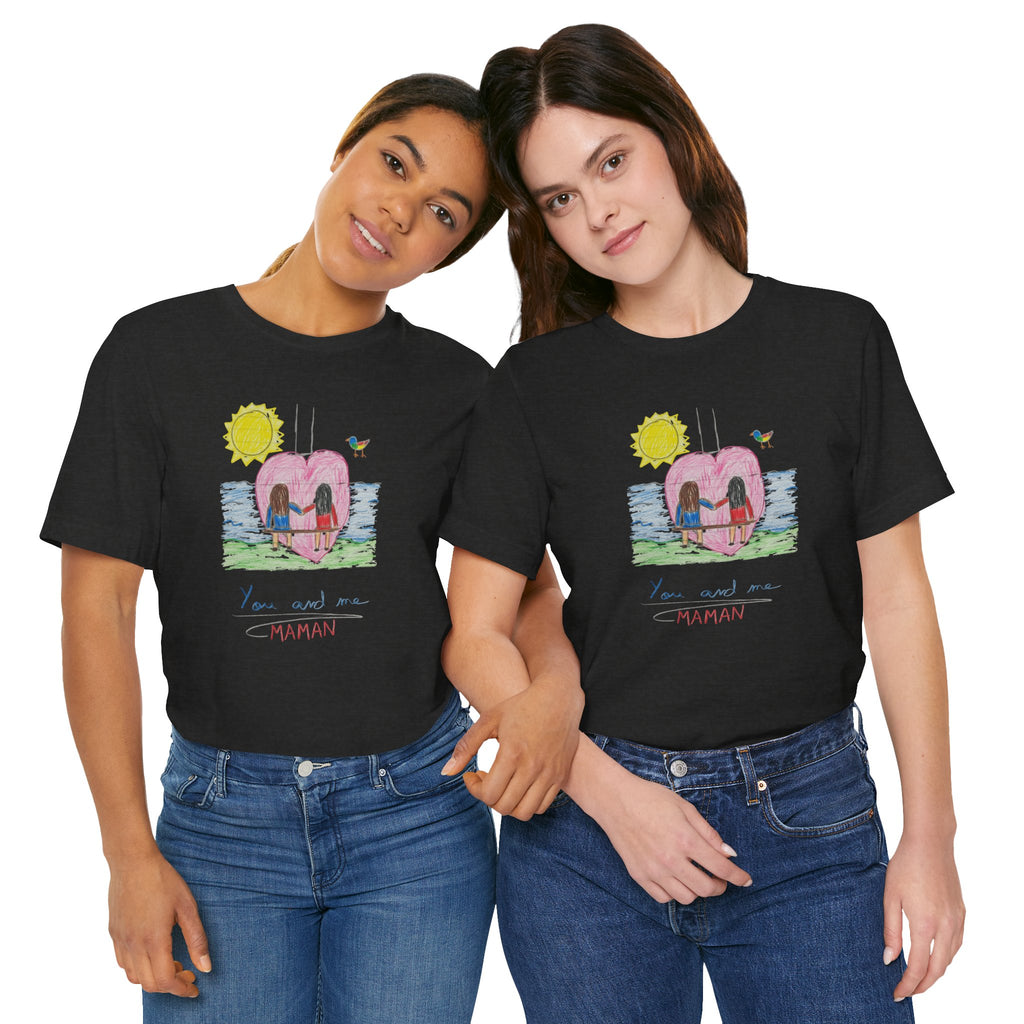 Mother’s Day Kids’ Art T-Shirt — “Pour fête des mères” Custom Children’s Creations Tee