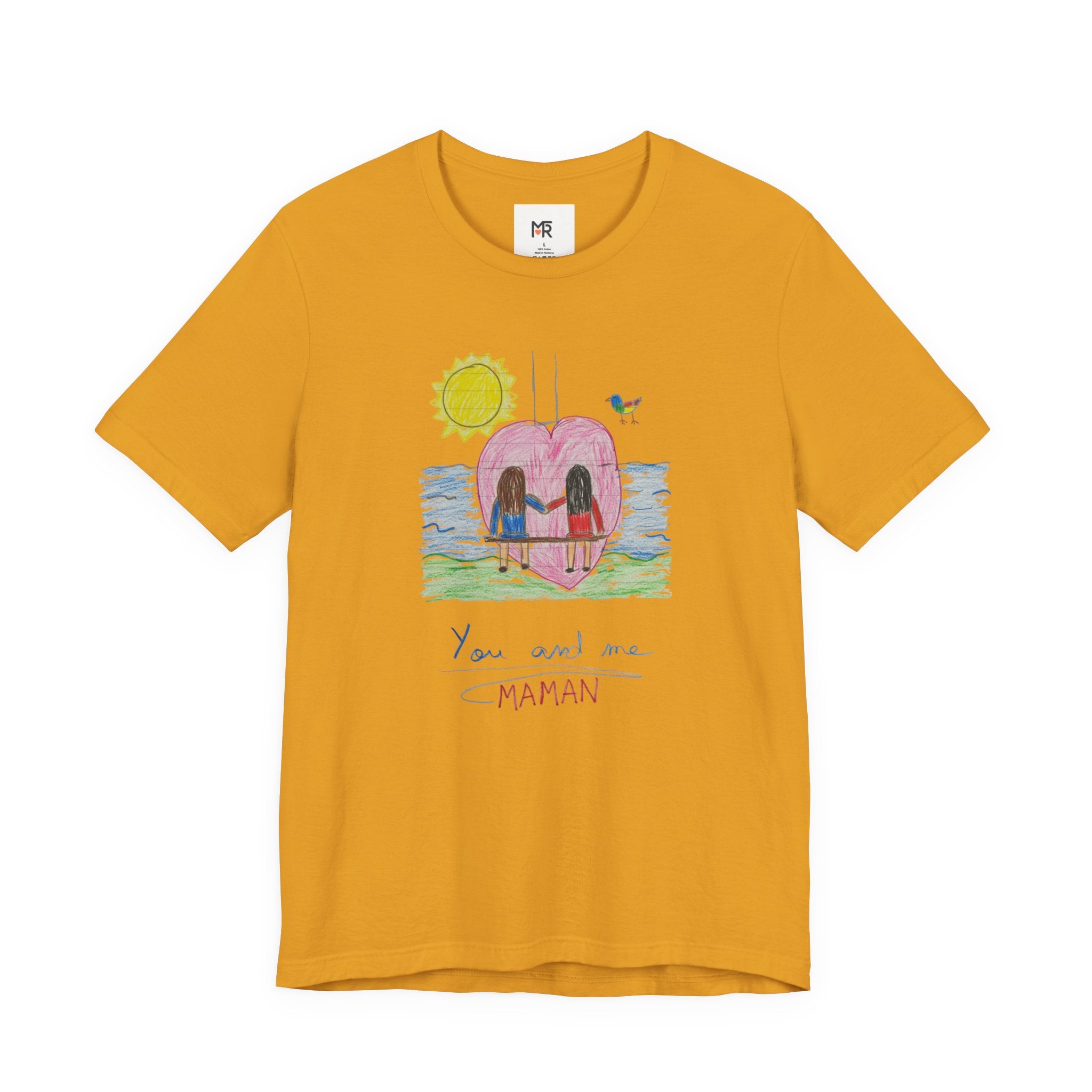 Mother’s Day Kids’ Art T-Shirt — “Pour fête des mères” Custom Children’s Creations Tee
