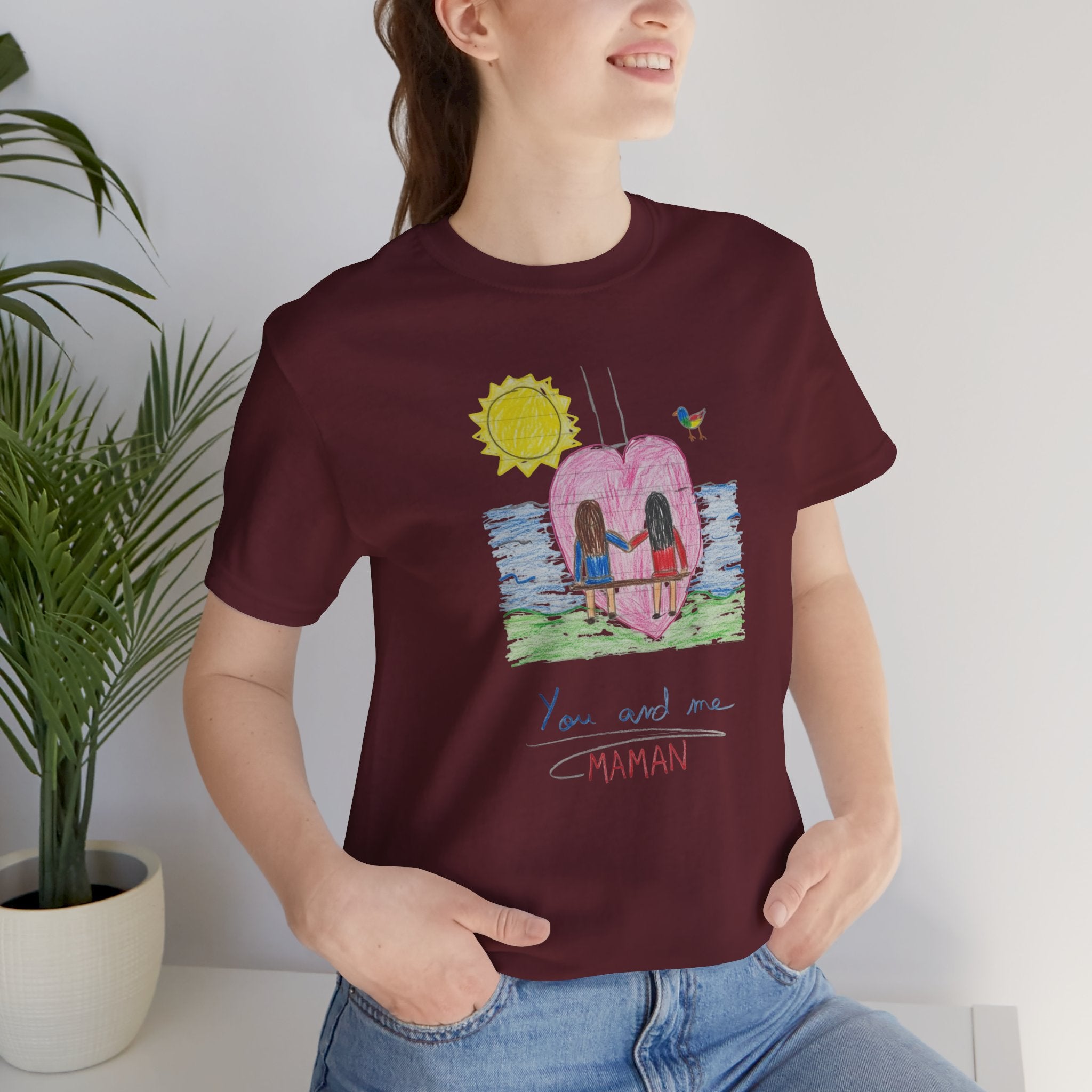 Mother’s Day Kids’ Art T-Shirt — “Pour fête des mères” Custom Children’s Creations Tee