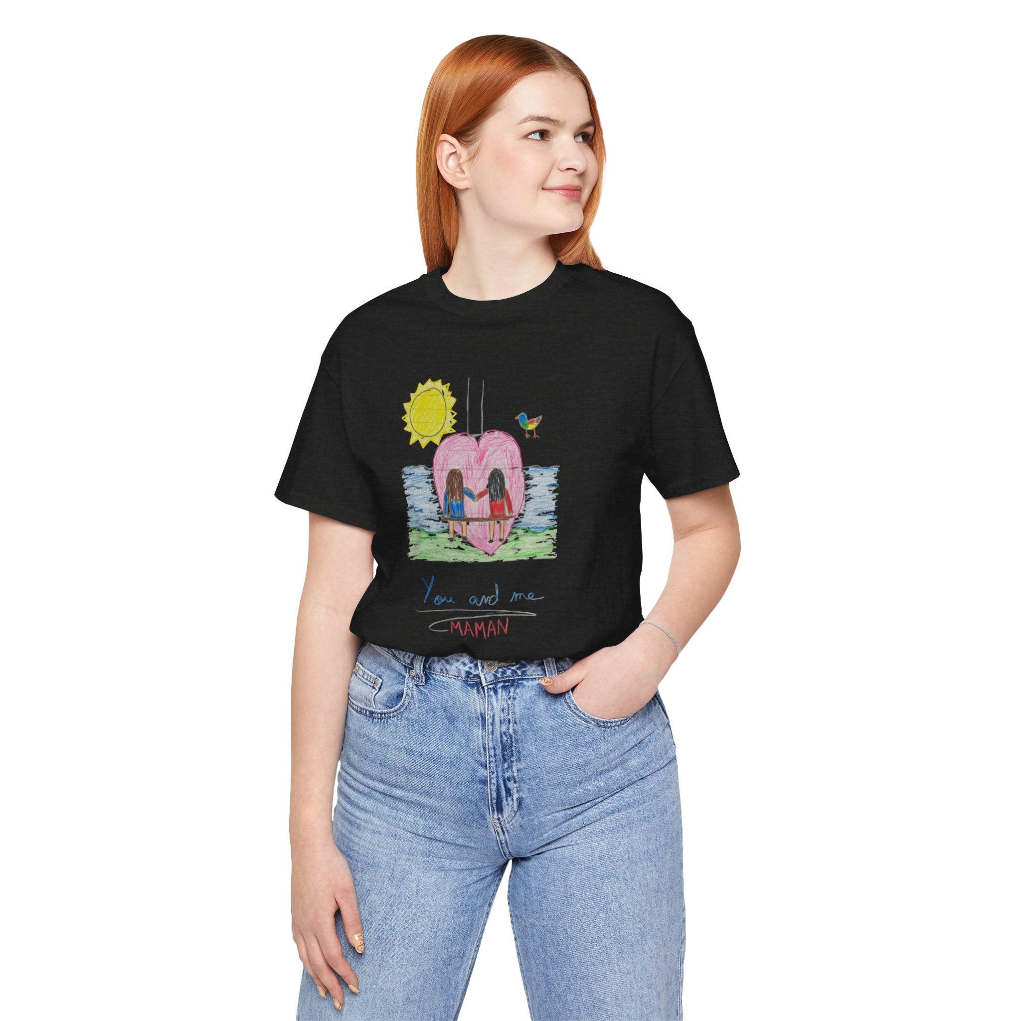 Mother’s Day Kids’ Art T-Shirt — “Pour fête des mères” Custom Children’s Creations Tee