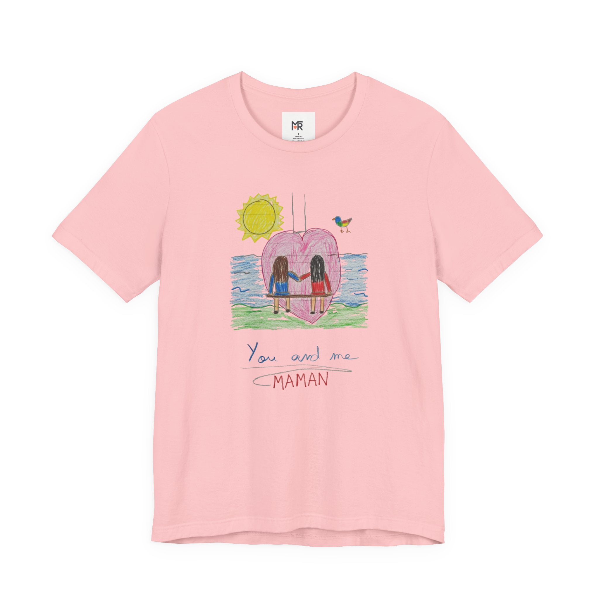 Mother’s Day Kids’ Art T-Shirt — “Pour fête des mères” Custom Children’s Creations Tee