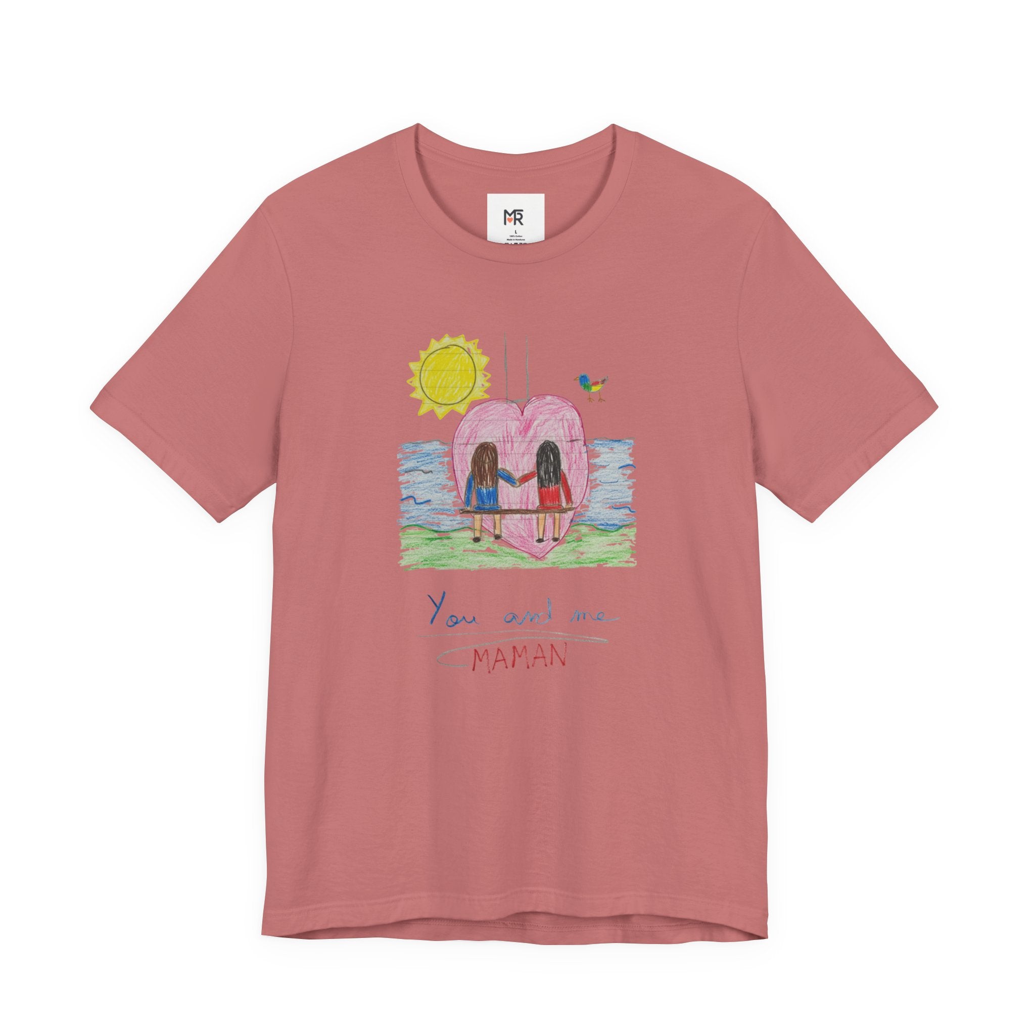 Mother’s Day Kids’ Art T-Shirt — “Pour fête des mères” Custom Children’s Creations Tee