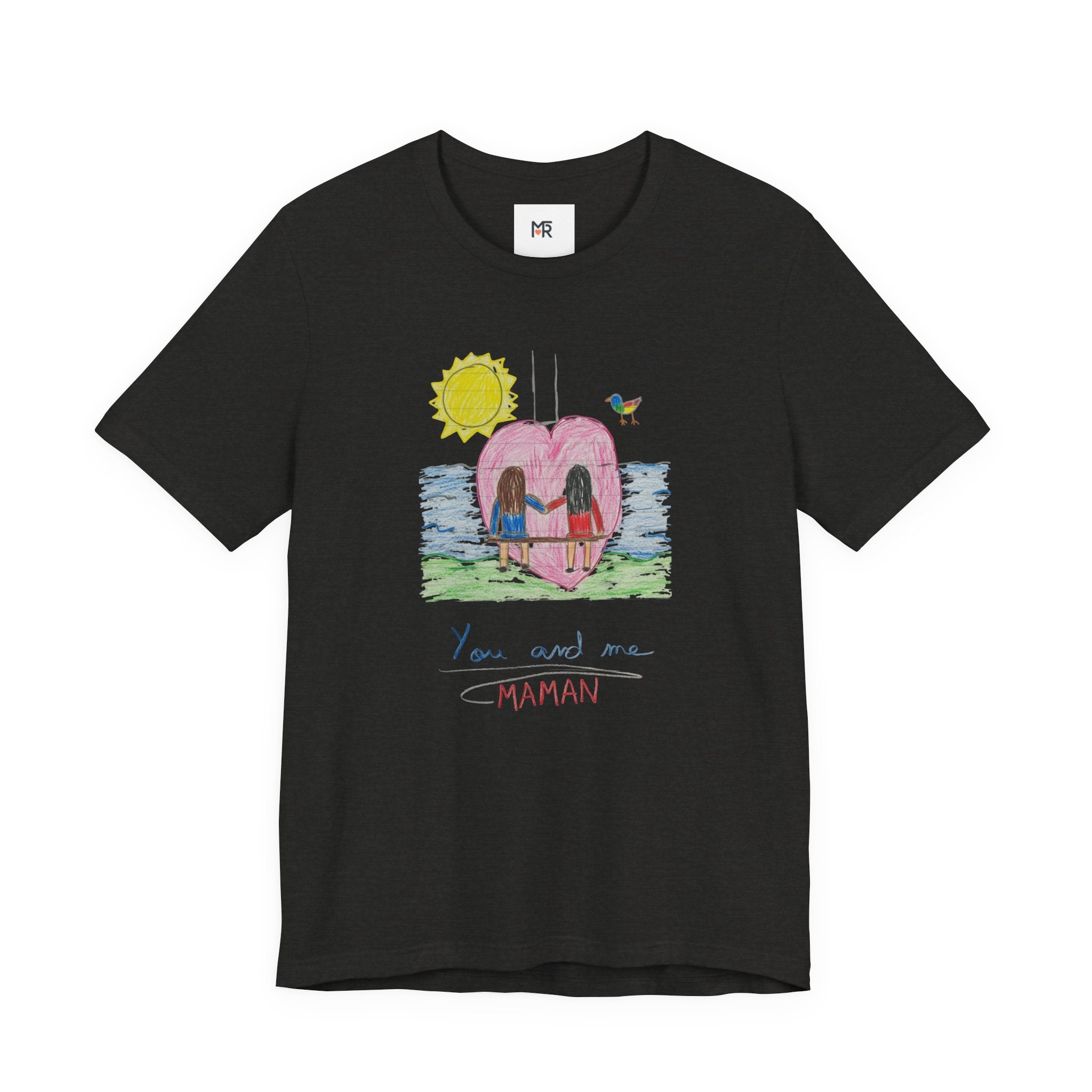 Mother’s Day Kids’ Art T-Shirt — “Pour fête des mères” Custom Children’s Creations Tee