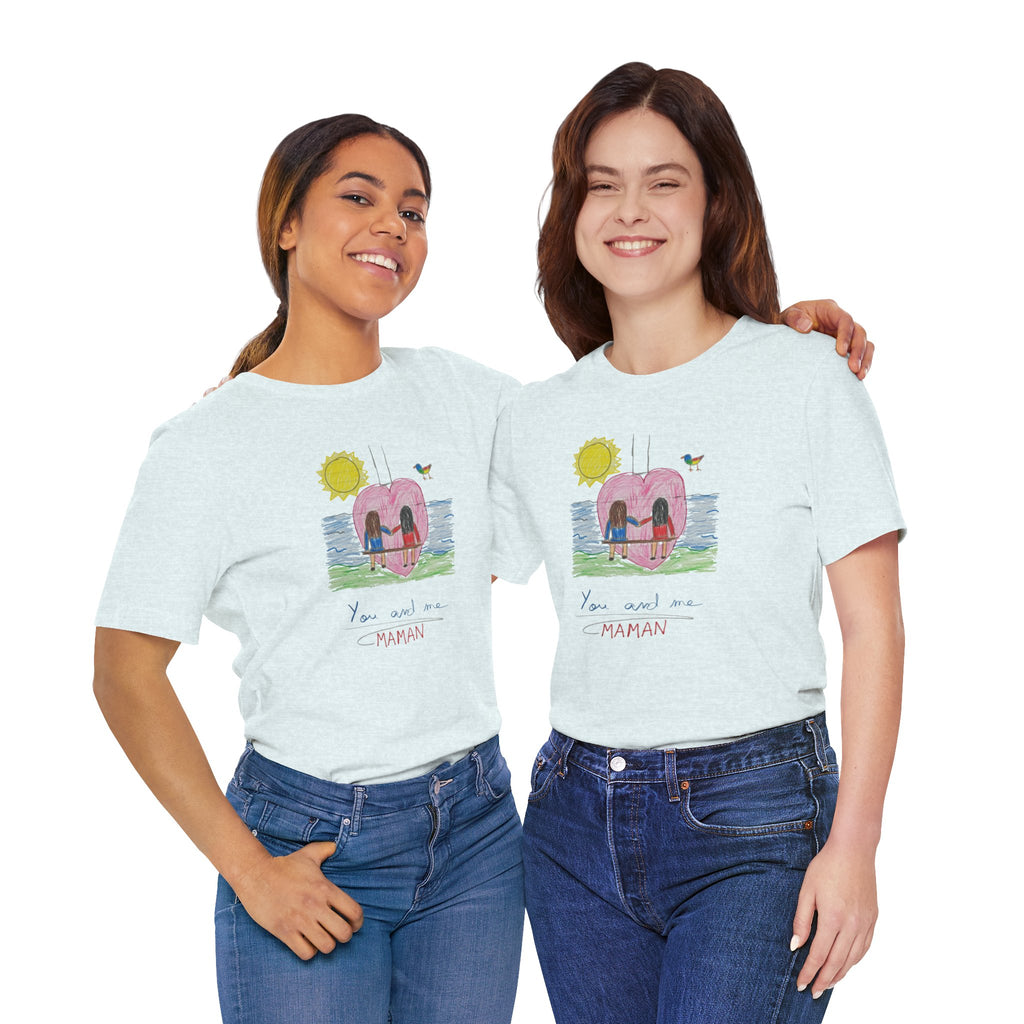 Mother’s Day Kids’ Art T-Shirt — “Pour fête des mères” Custom Children’s Creations Tee