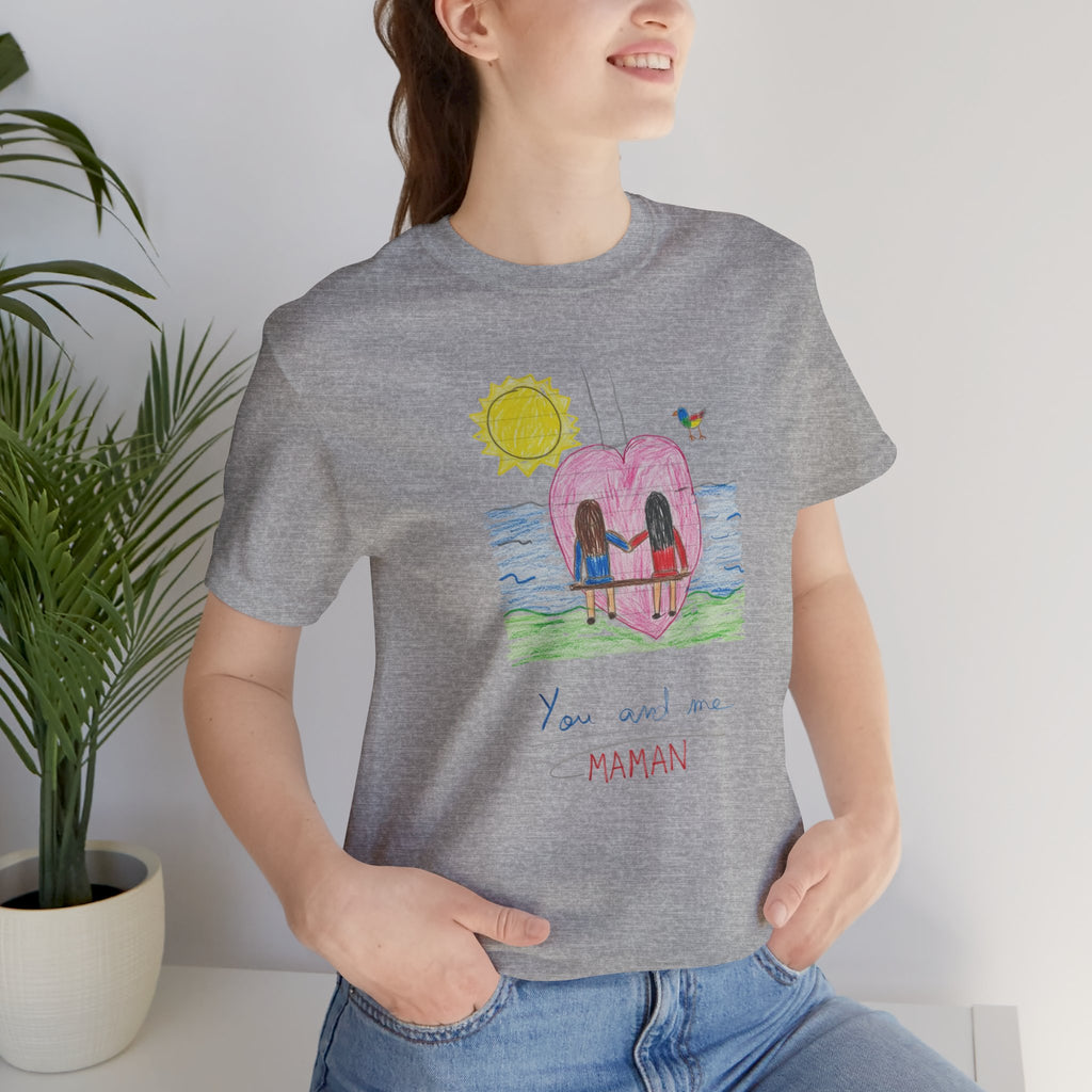 Mother’s Day Kids’ Art T-Shirt — “Pour fête des mères” Custom Children’s Creations Tee