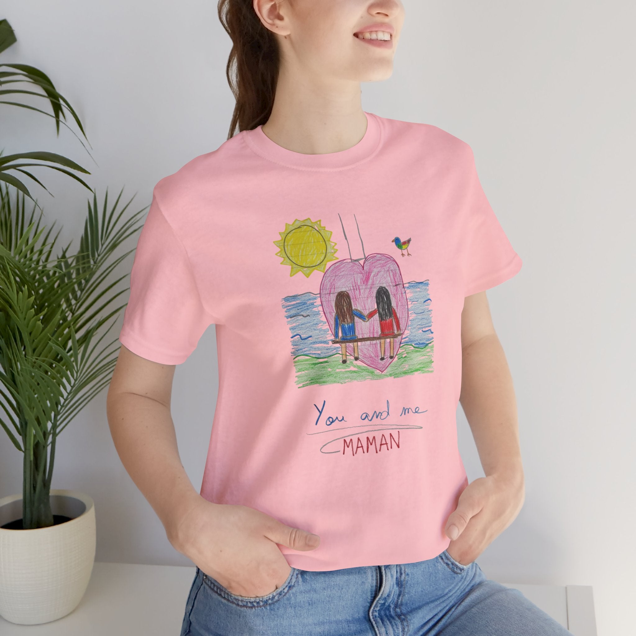 Mother’s Day Kids’ Art T-Shirt — “Pour fête des mères” Custom Children’s Creations Tee