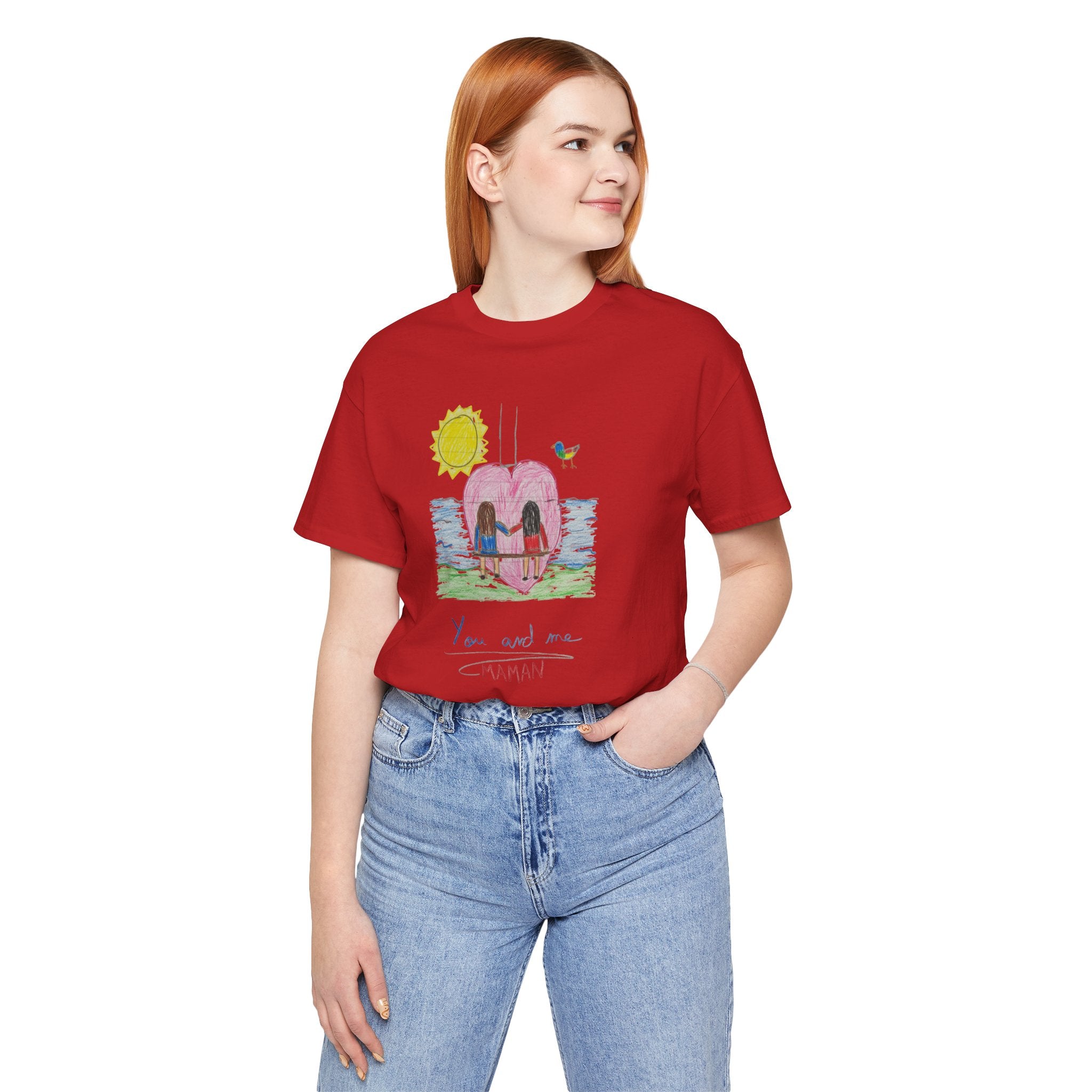 Mother’s Day Kids’ Art T-Shirt — “Pour fête des mères” Custom Children’s Creations Tee