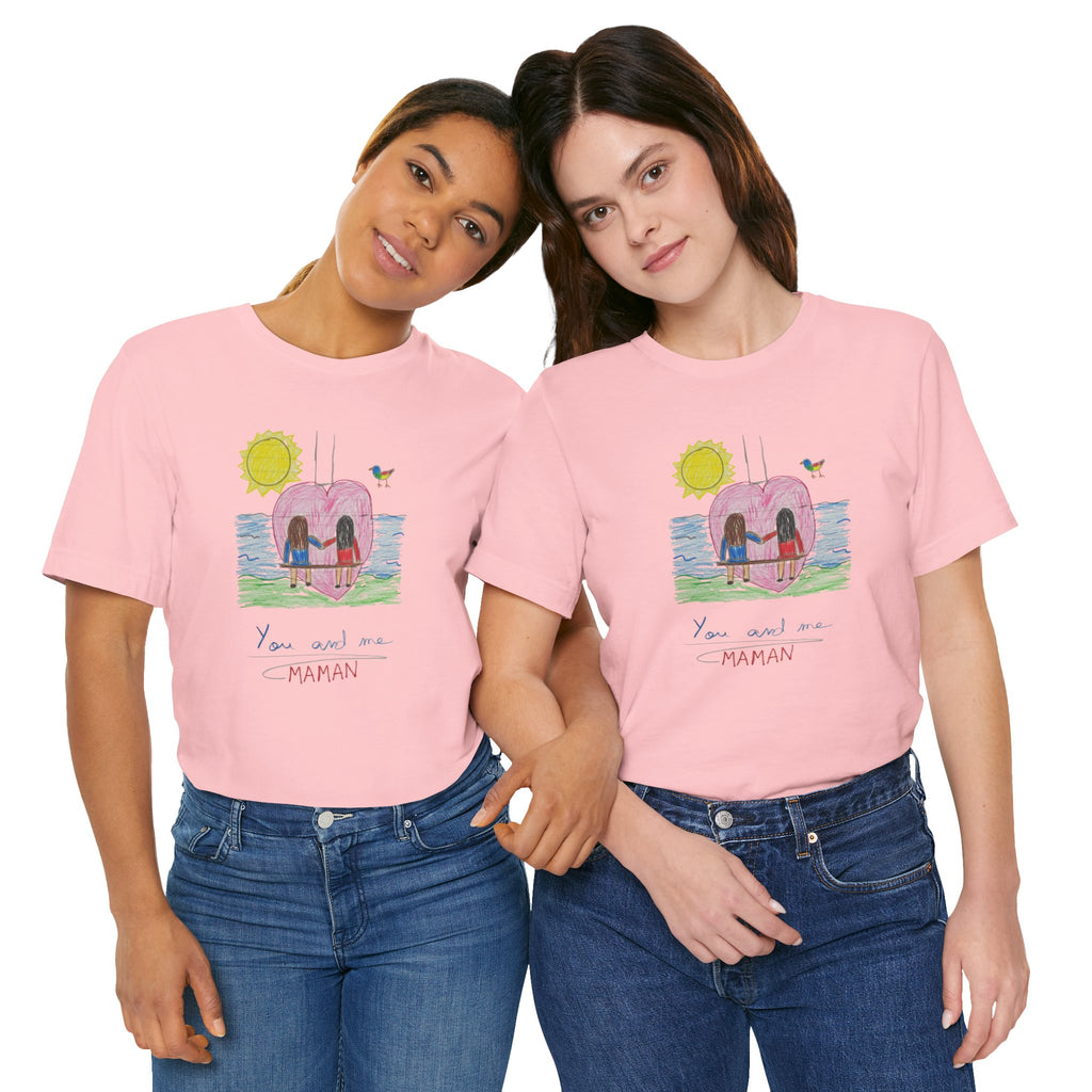 Mother’s Day Kids’ Art T-Shirt — “Pour fête des mères” Custom Children’s Creations Tee