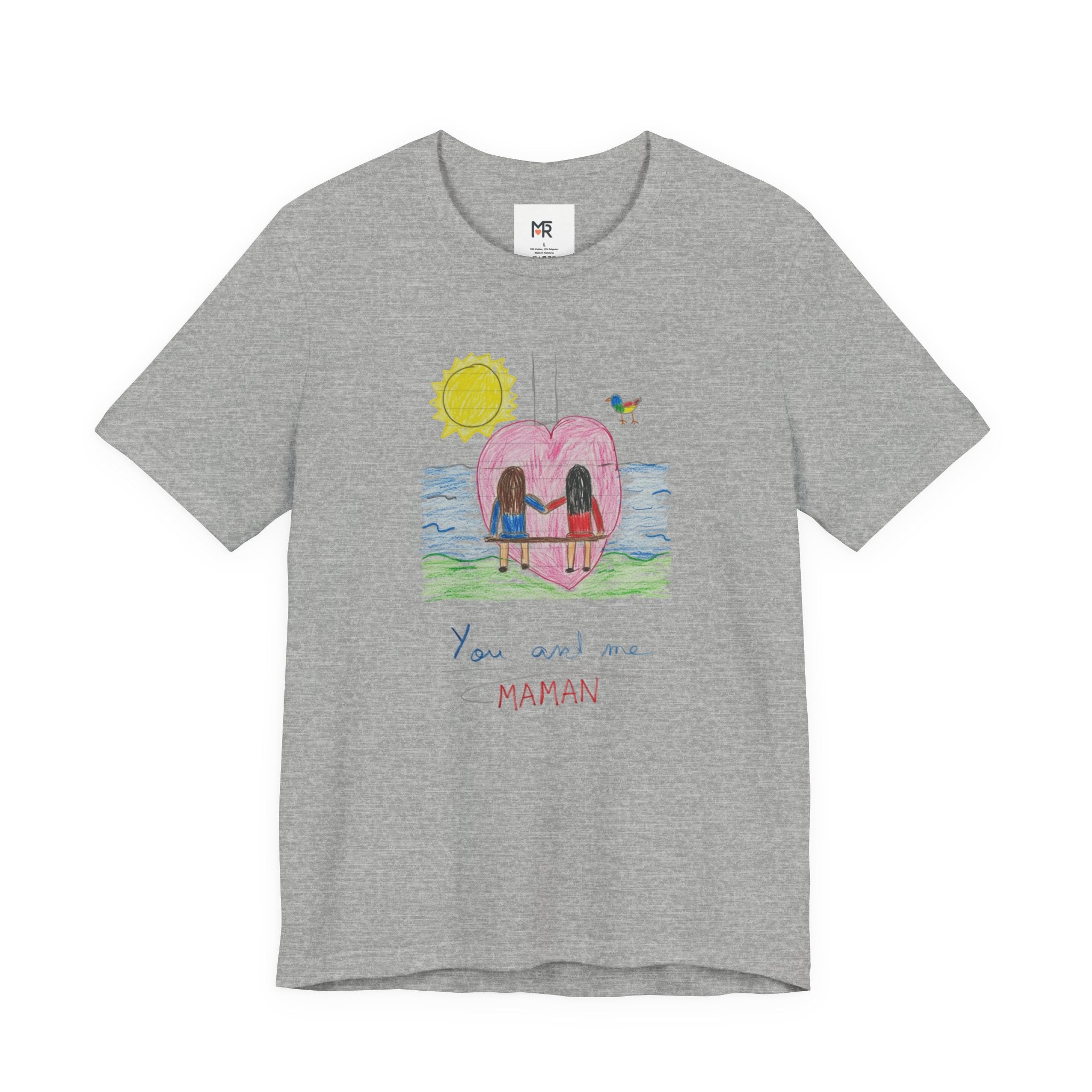 Mother’s Day Kids’ Art T-Shirt — “Pour fête des mères” Custom Children’s Creations Tee