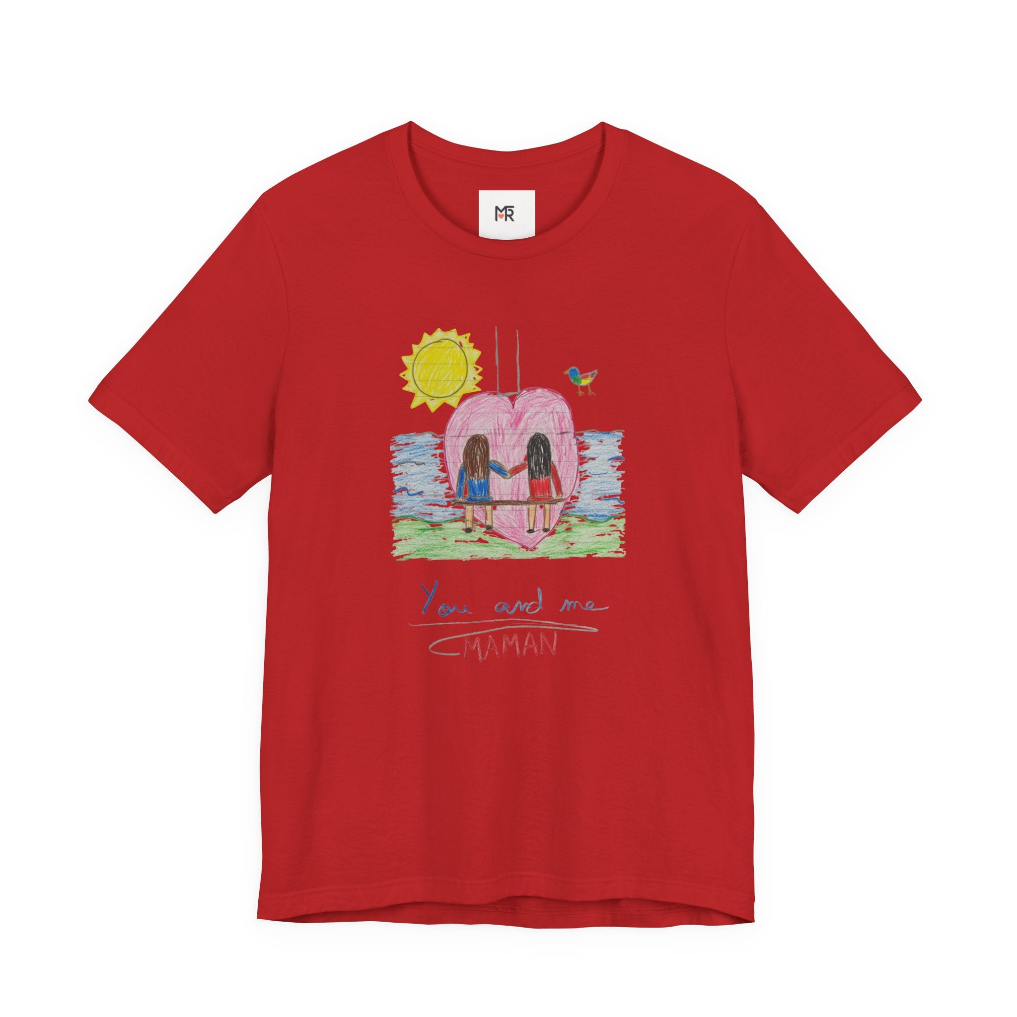 Mother’s Day Kids’ Art T-Shirt — “Pour fête des mères” Custom Children’s Creations Tee
