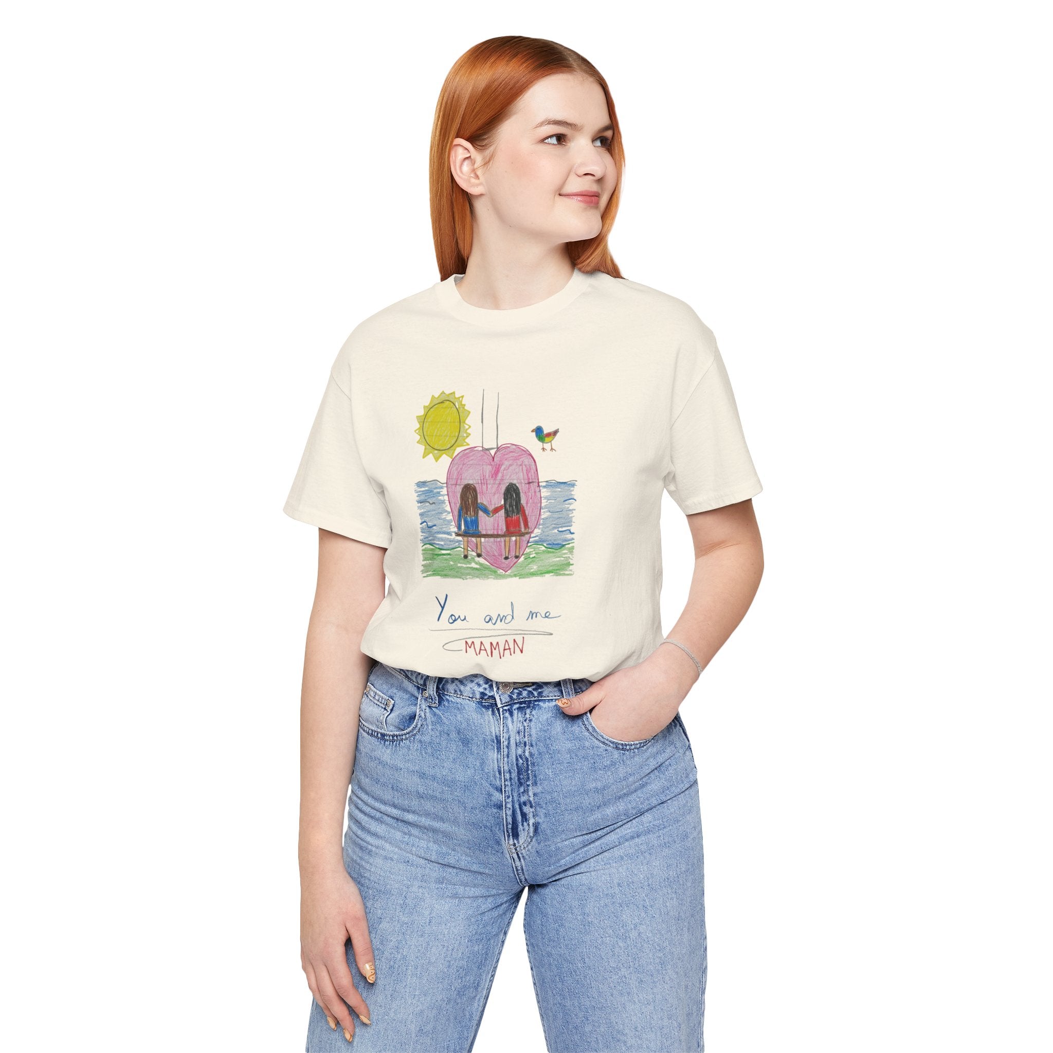 Mother’s Day Kids’ Art T-Shirt — “Pour fête des mères” Custom Children’s Creations Tee