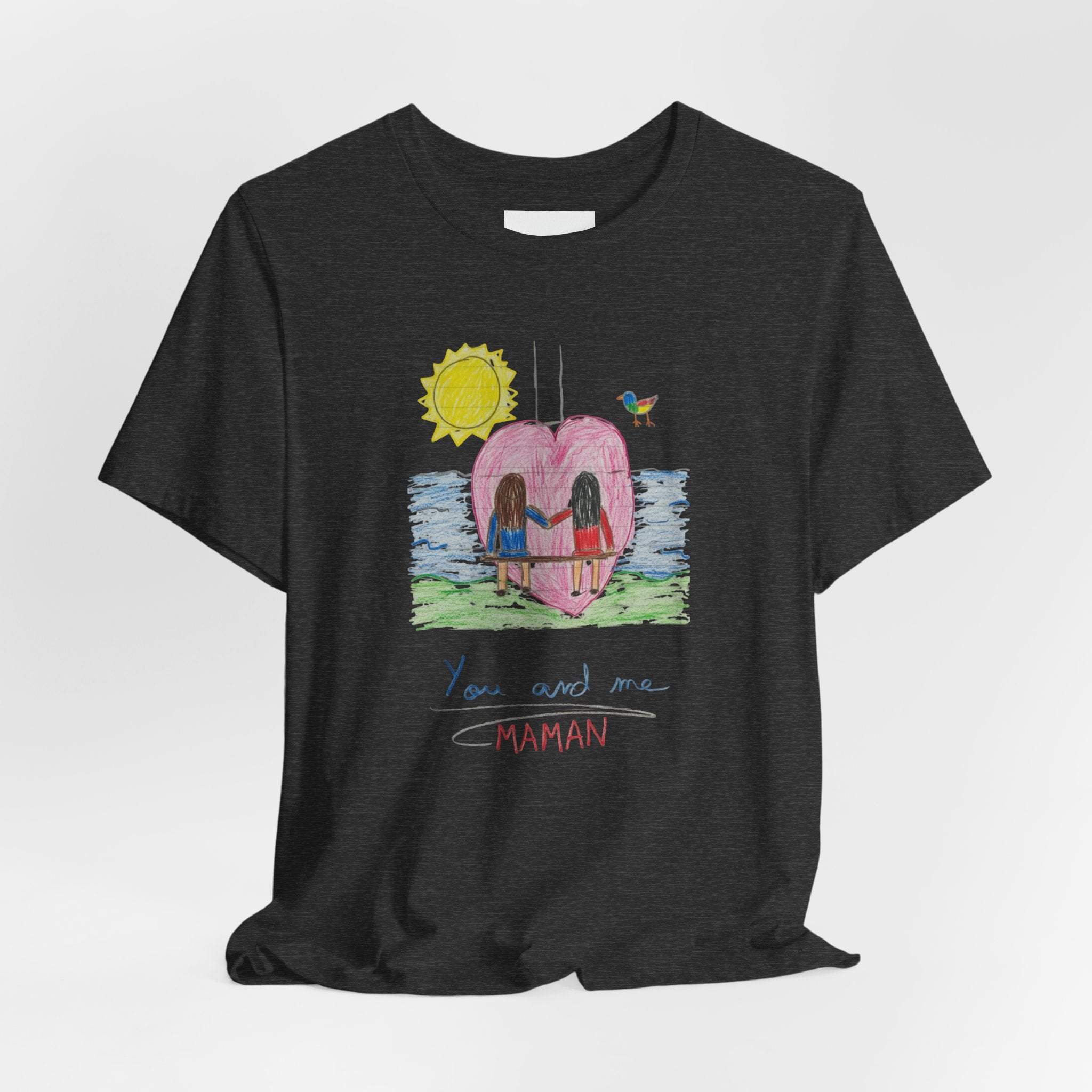Mother’s Day Kids’ Art T-Shirt — “Pour fête des mères” Custom Children’s Creations Tee