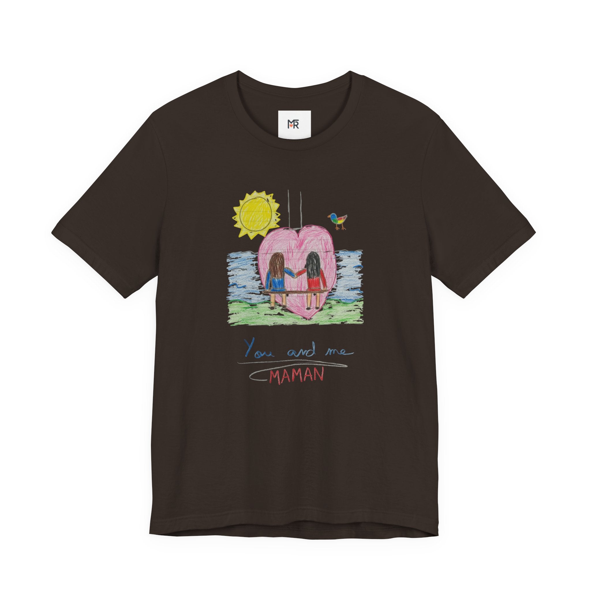 Mother’s Day Kids’ Art T-Shirt — “Pour fête des mères” Custom Children’s Creations Tee