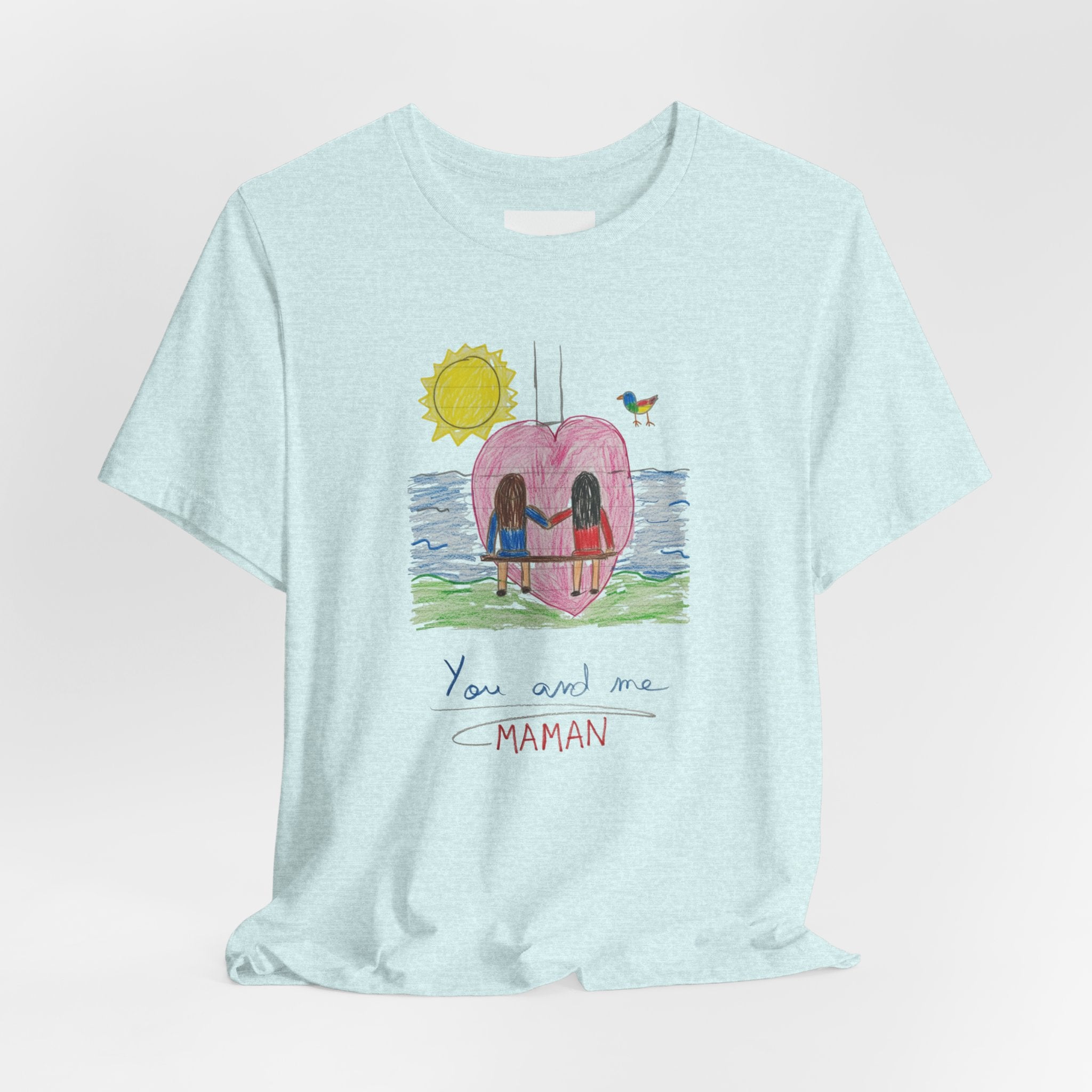 Mother’s Day Kids’ Art T-Shirt — “Pour fête des mères” Custom Children’s Creations Tee