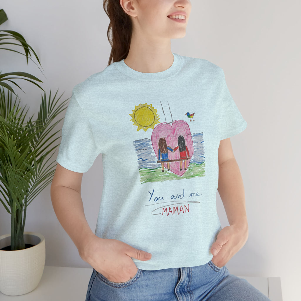 Mother’s Day Kids’ Art T-Shirt — “Pour fête des mères” Custom Children’s Creations Tee