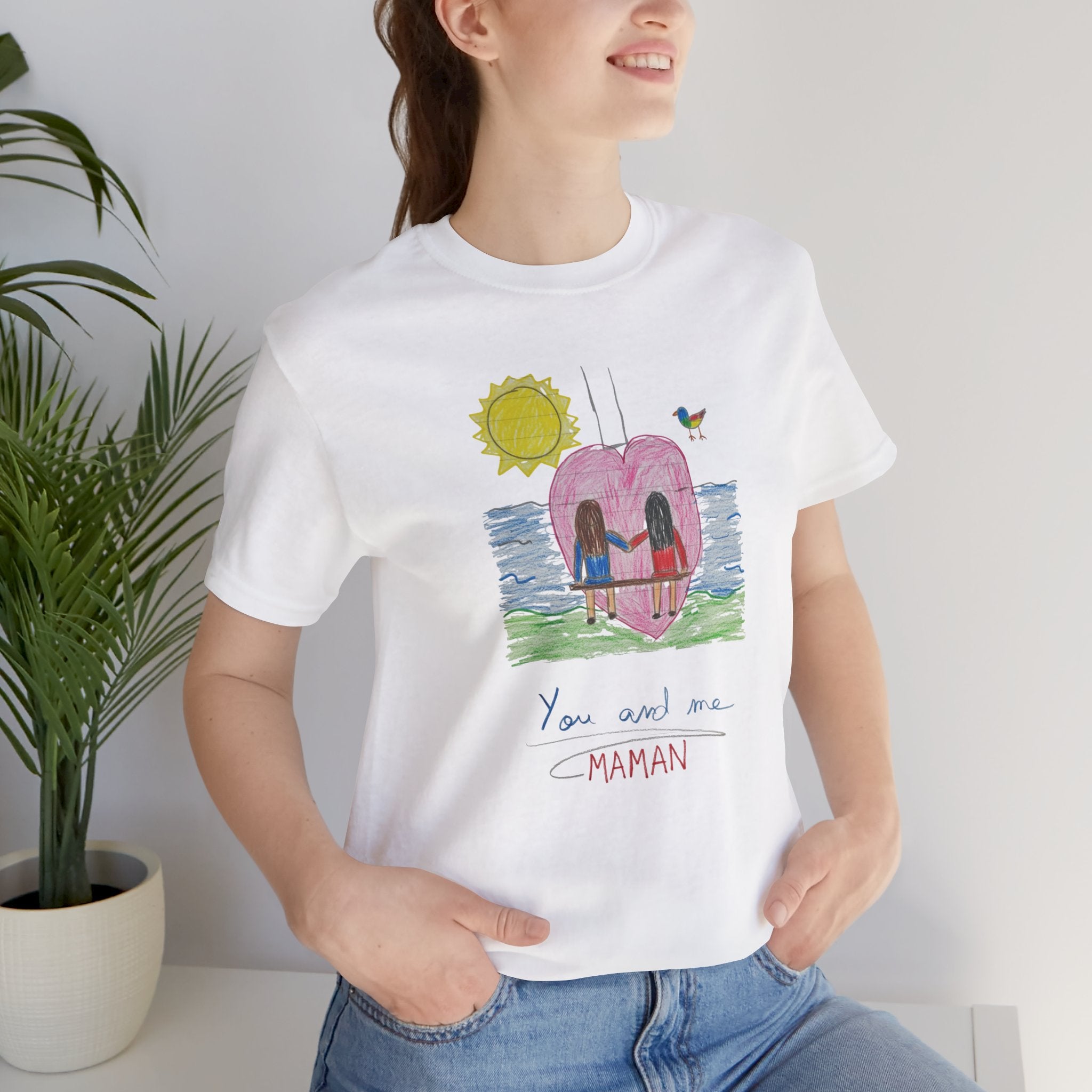 Mother’s Day Kids’ Art T-Shirt — “Pour fête des mères” Custom Children’s Creations Tee