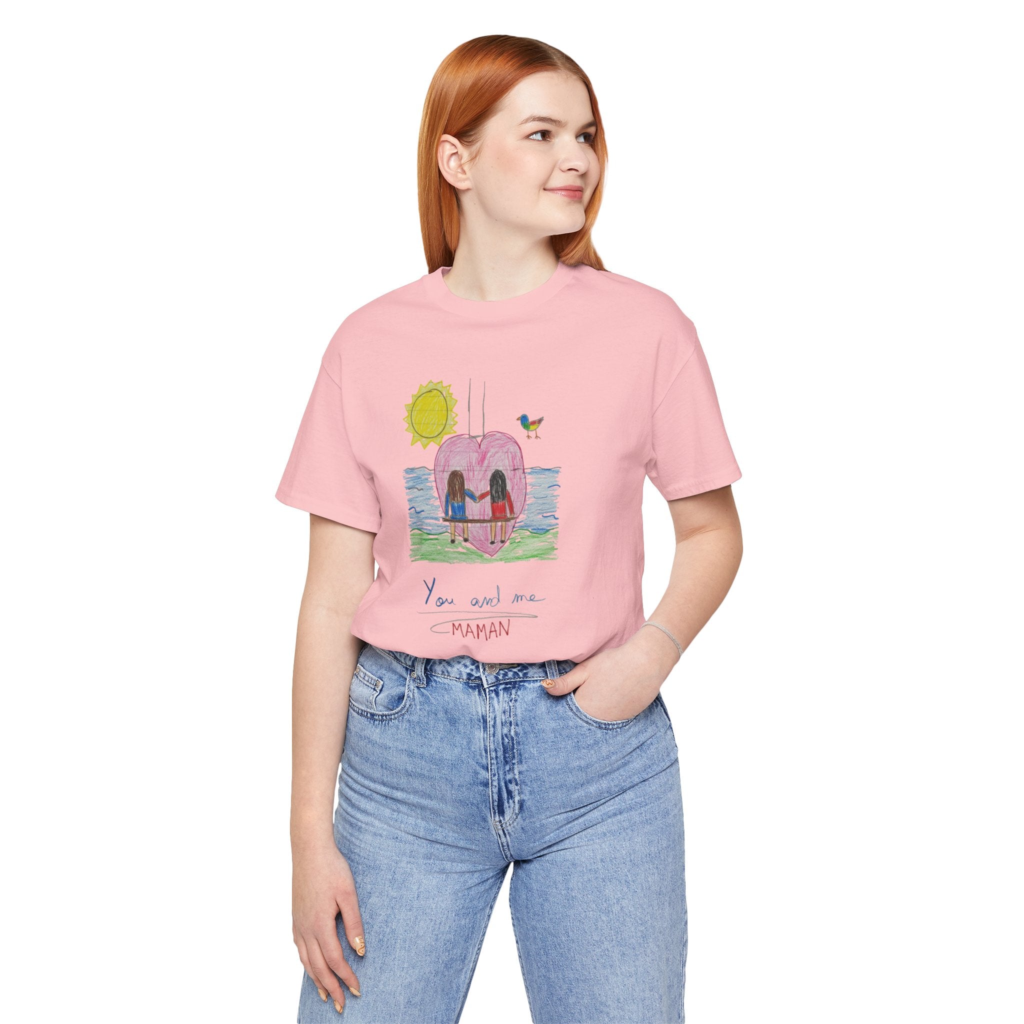 Mother’s Day Kids’ Art T-Shirt — “Pour fête des mères” Custom Children’s Creations Tee