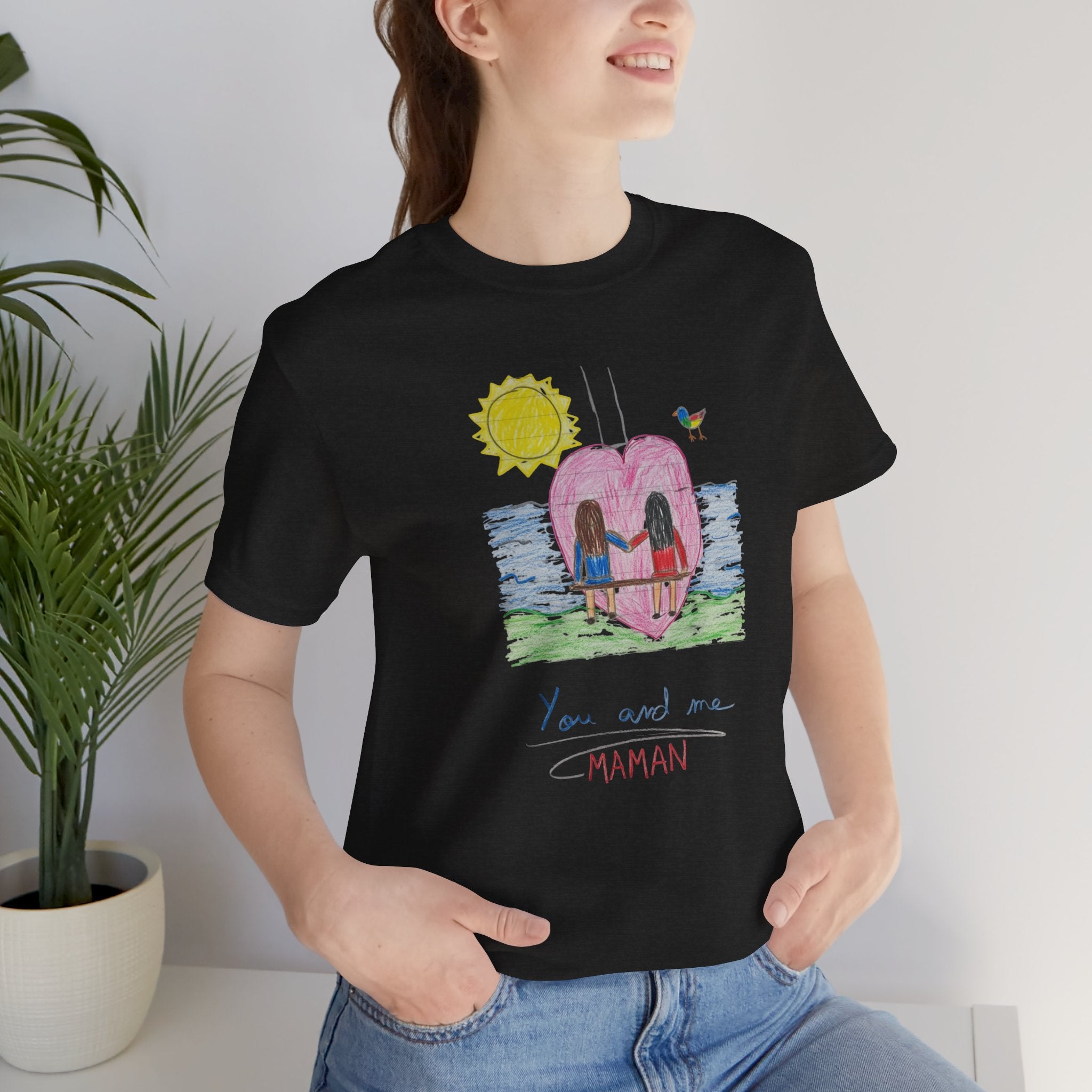 Mother’s Day Kids’ Art T-Shirt — “Pour fête des mères” Custom Children’s Creations Tee