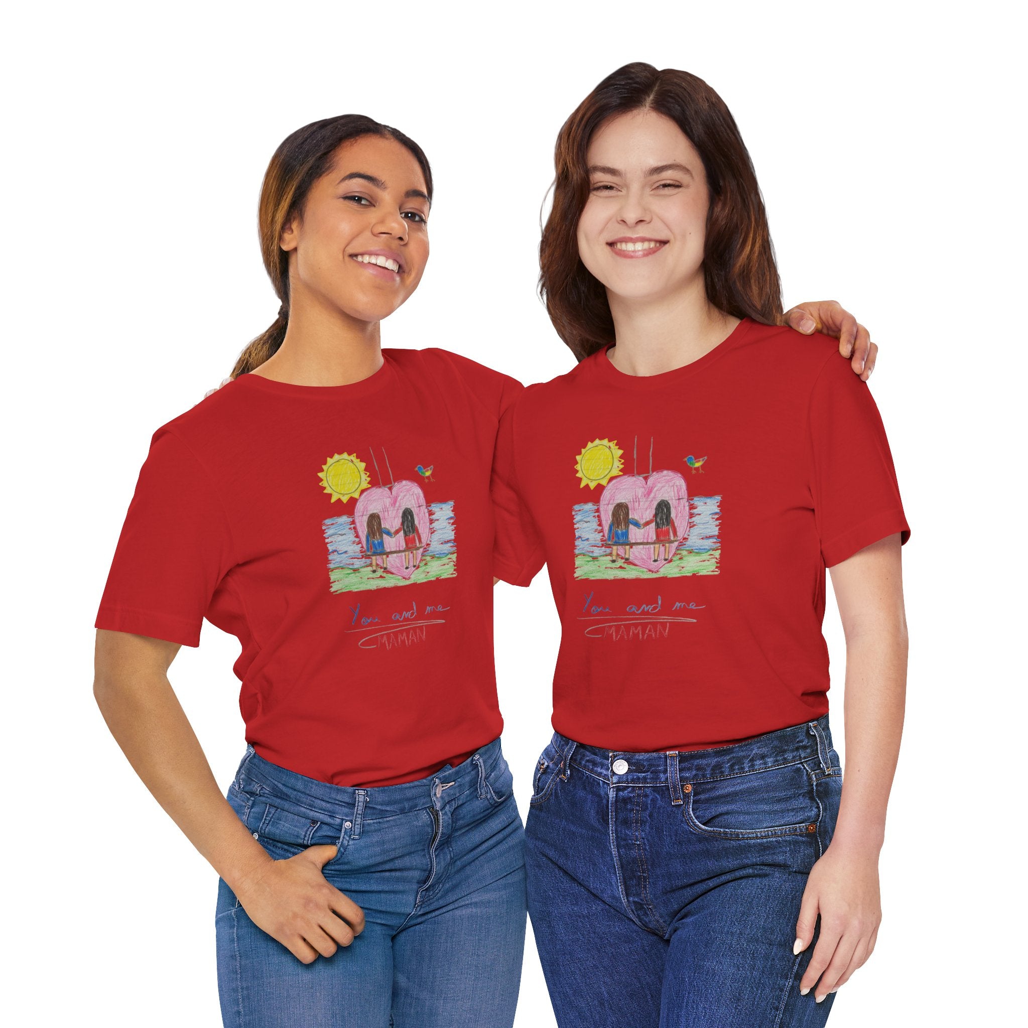 Mother’s Day Kids’ Art T-Shirt — “Pour fête des mères” Custom Children’s Creations Tee