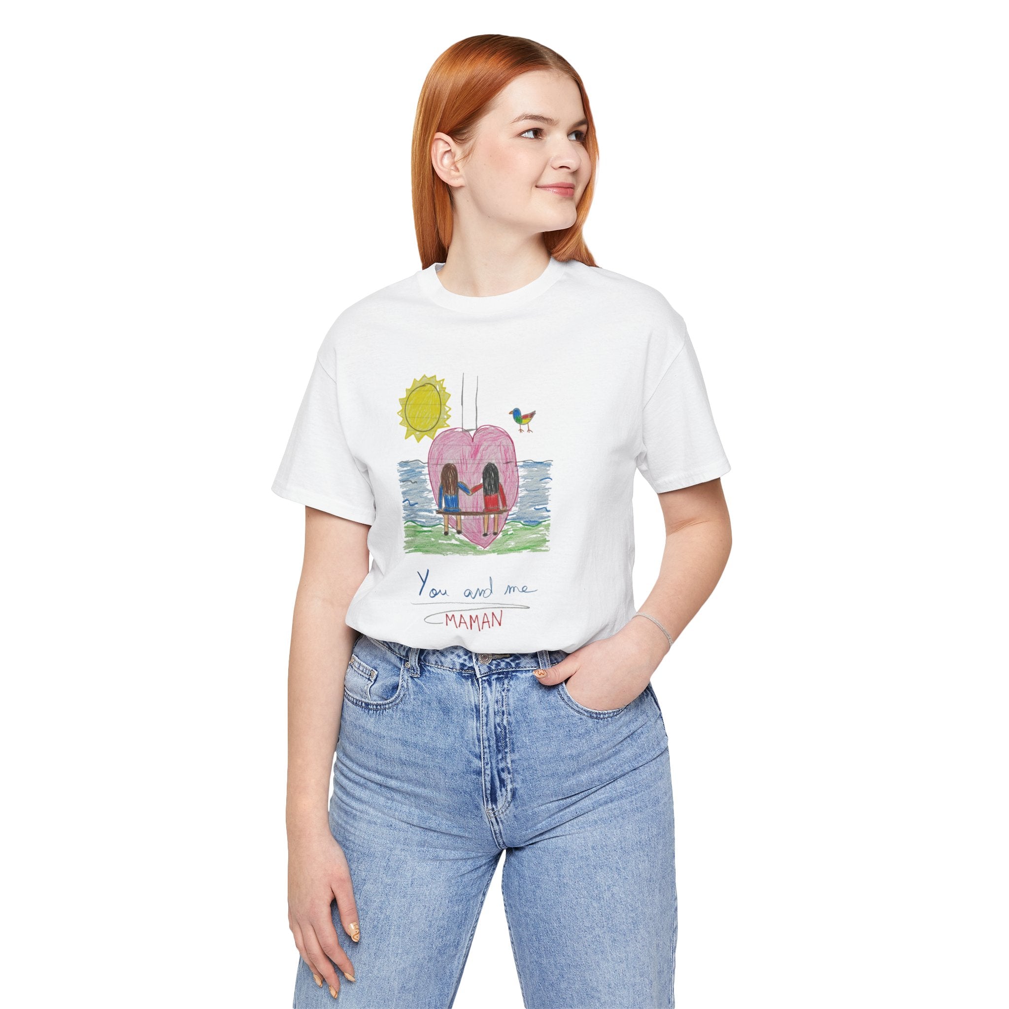 Mother’s Day Kids’ Art T-Shirt — “Pour fête des mères” Custom Children’s Creations Tee