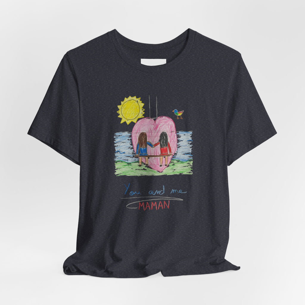 Mother’s Day Kids’ Art T-Shirt — “Pour fête des mères” Custom Children’s Creations Tee