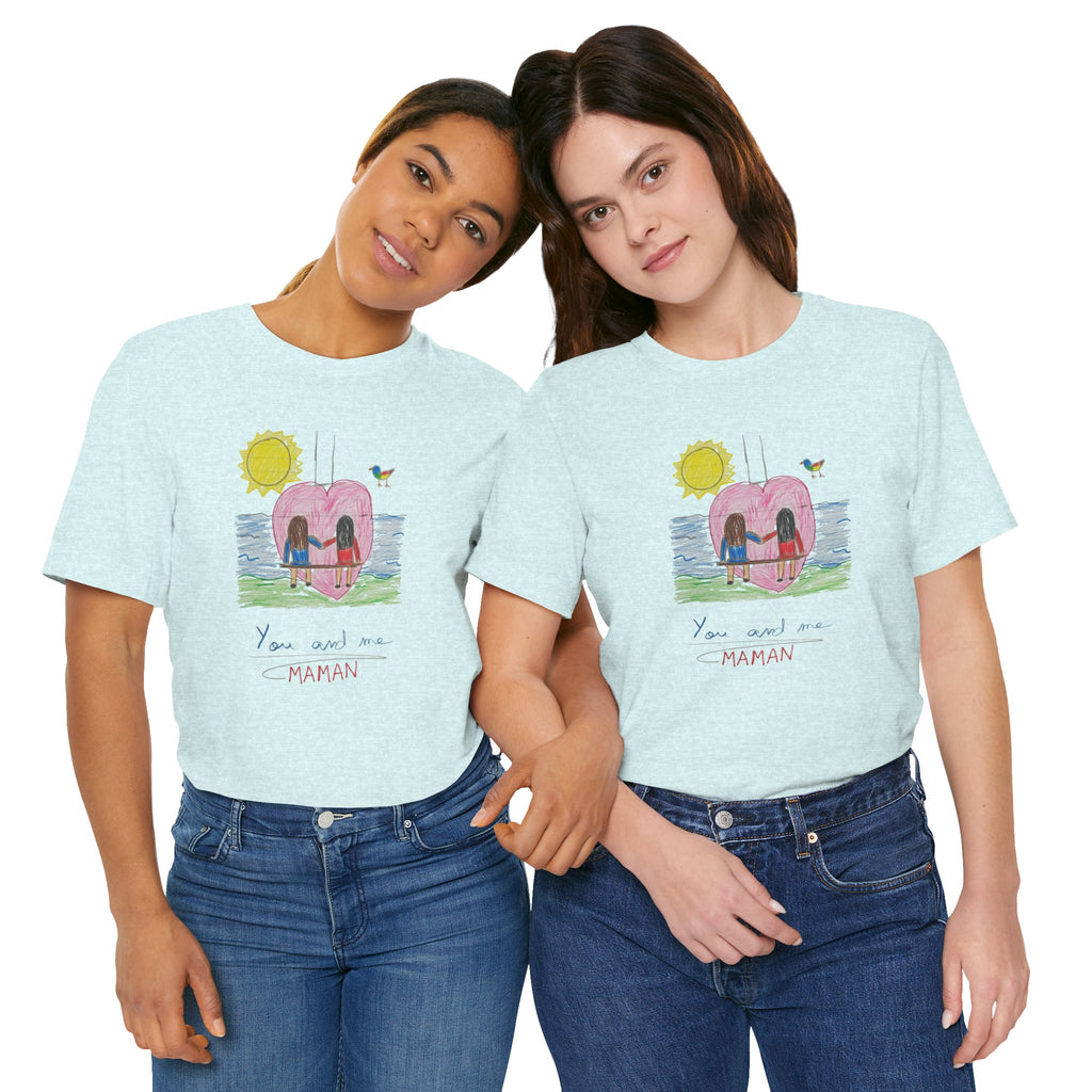Mother’s Day Kids’ Art T-Shirt — “Pour fête des mères” Custom Children’s Creations Tee