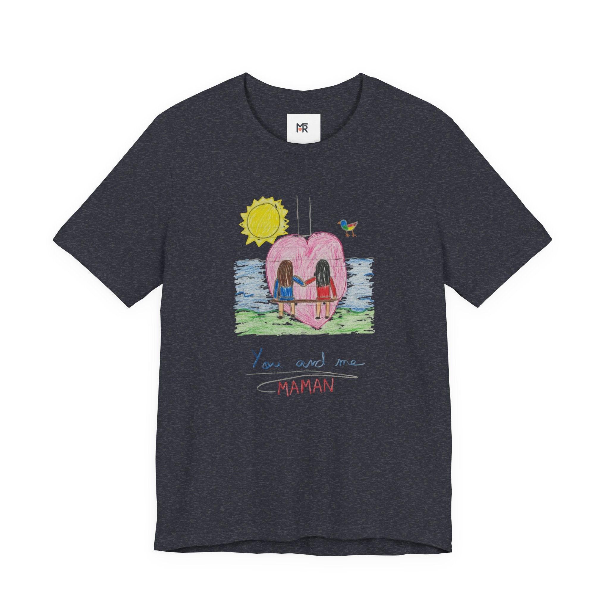 Mother’s Day Kids’ Art T-Shirt — “Pour fête des mères” Custom Children’s Creations Tee