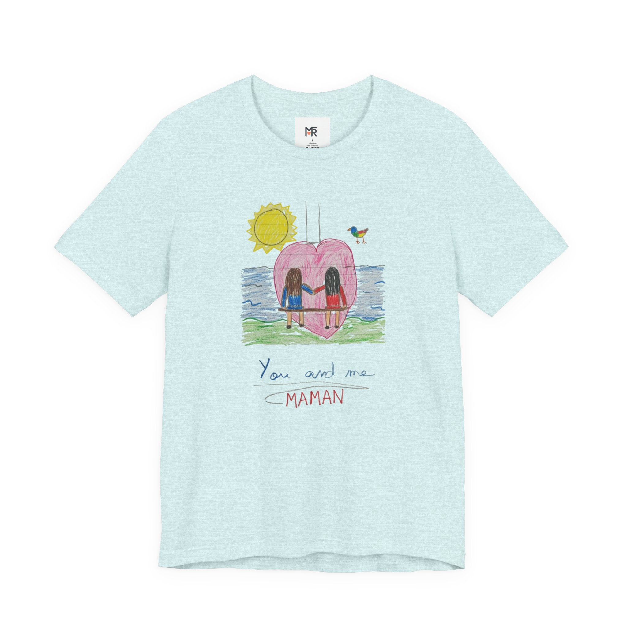 Mother’s Day Kids’ Art T-Shirt — “Pour fête des mères” Custom Children’s Creations Tee