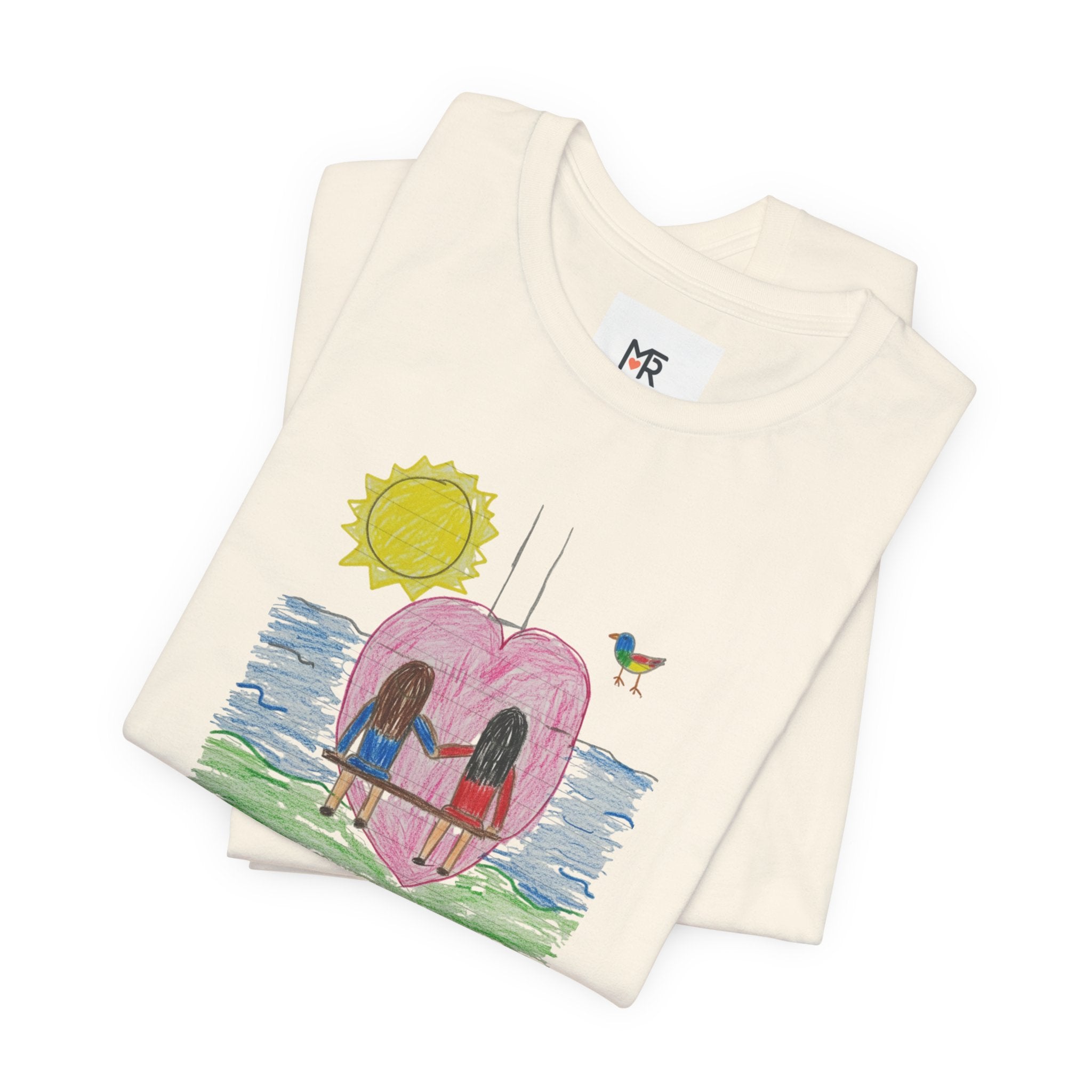 Mother’s Day Kids’ Art T-Shirt — “Pour fête des mères” Custom Children’s Creations Tee