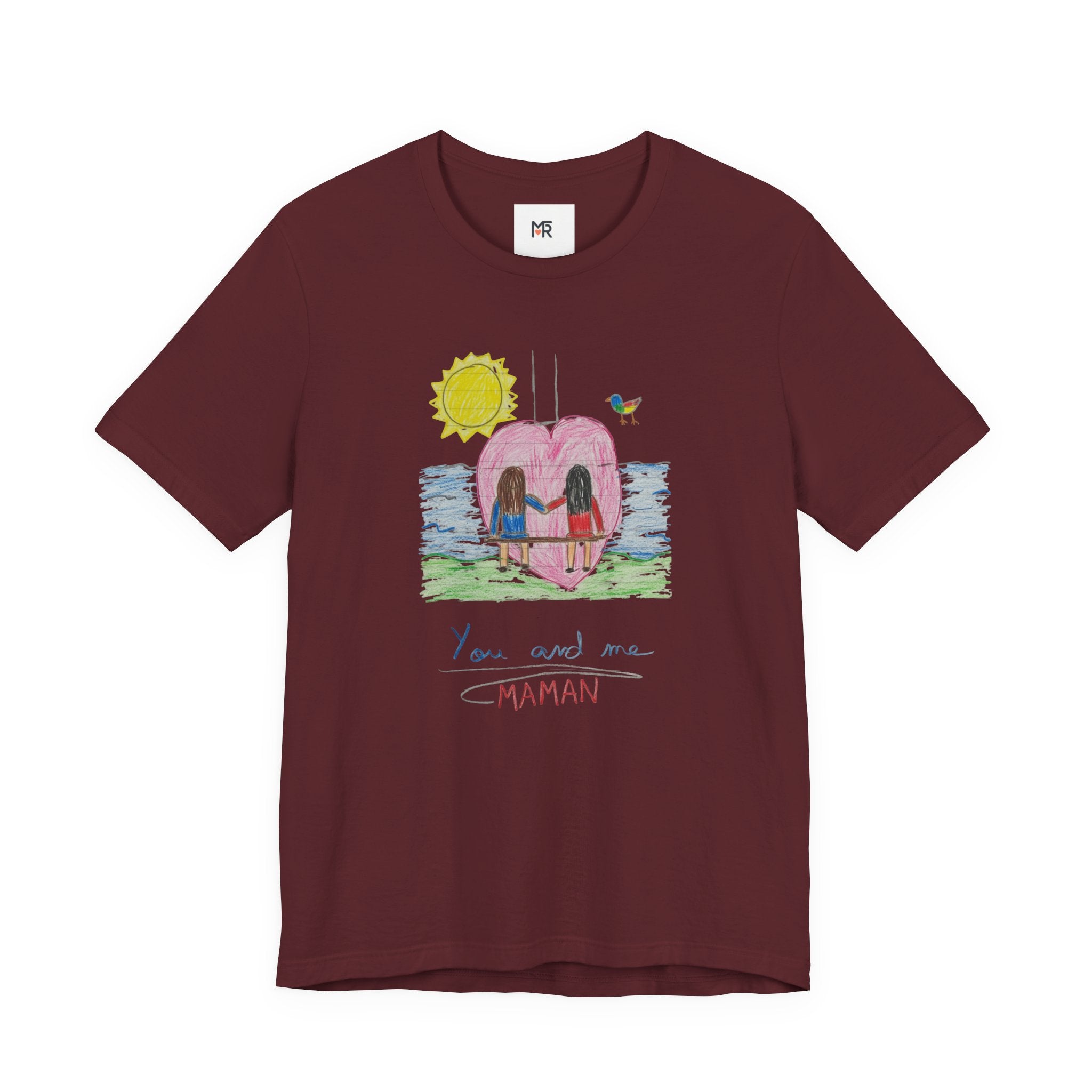 Mother’s Day Kids’ Art T-Shirt — “Pour fête des mères” Custom Children’s Creations Tee