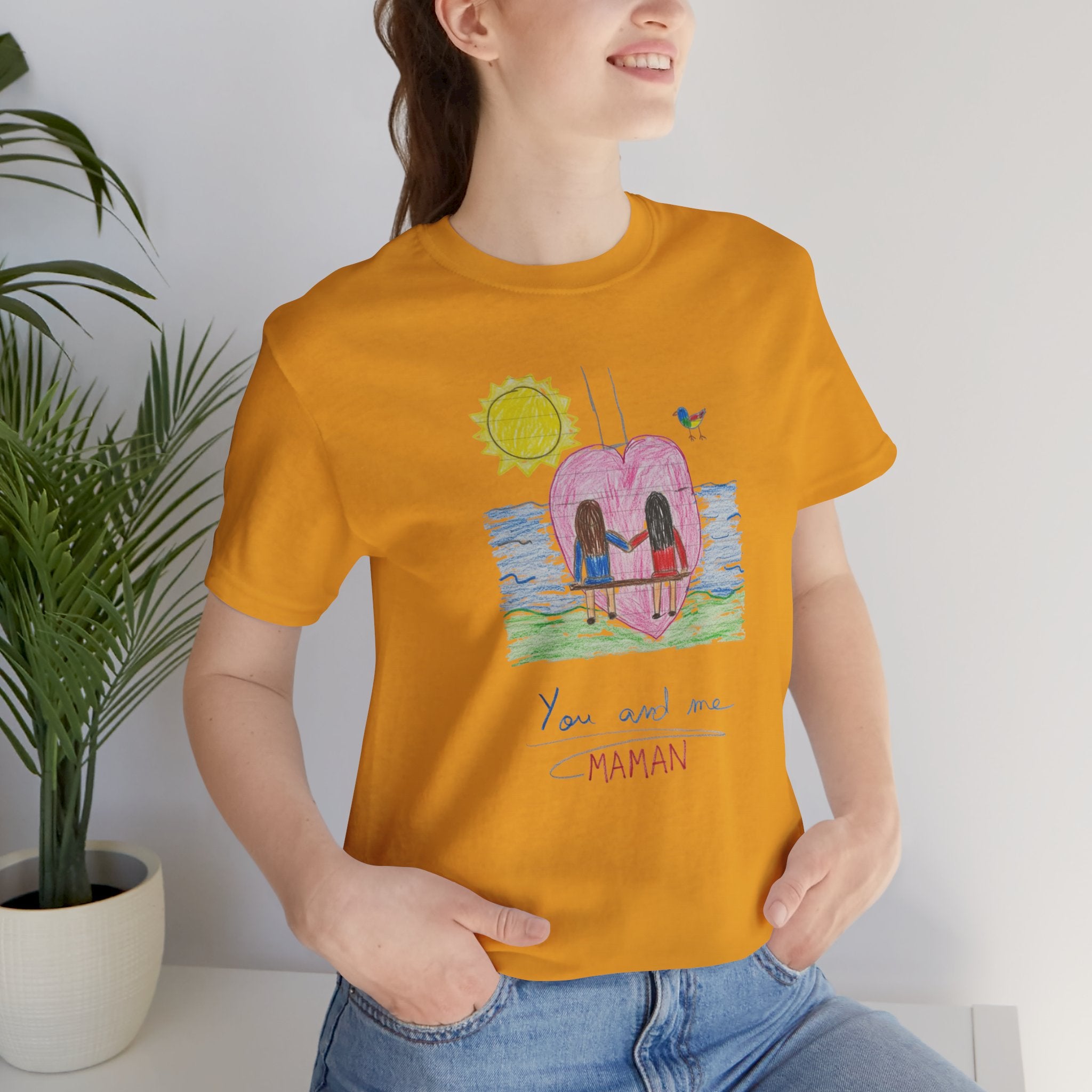 Mother’s Day Kids’ Art T-Shirt — “Pour fête des mères” Custom Children’s Creations Tee