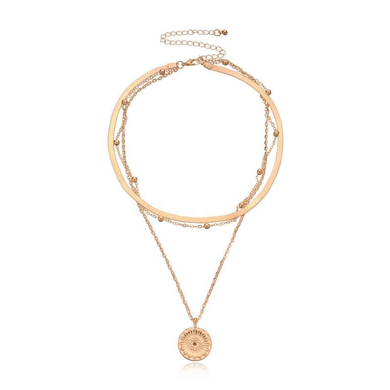 Commuter Sunflower Pendant Necklace For Women, Light Luxury