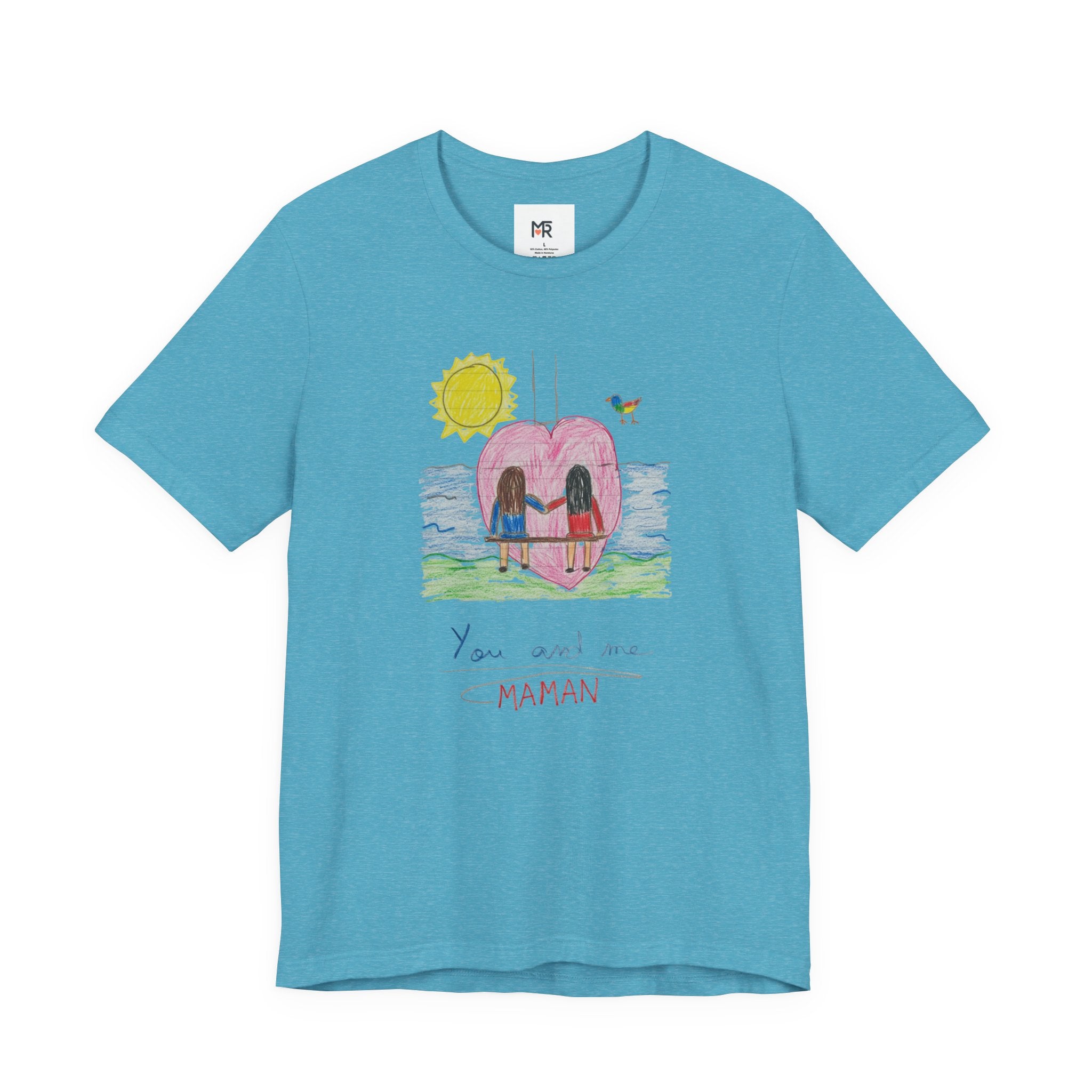 Mother’s Day Kids’ Art T-Shirt — “Pour fête des mères” Custom Children’s Creations Tee