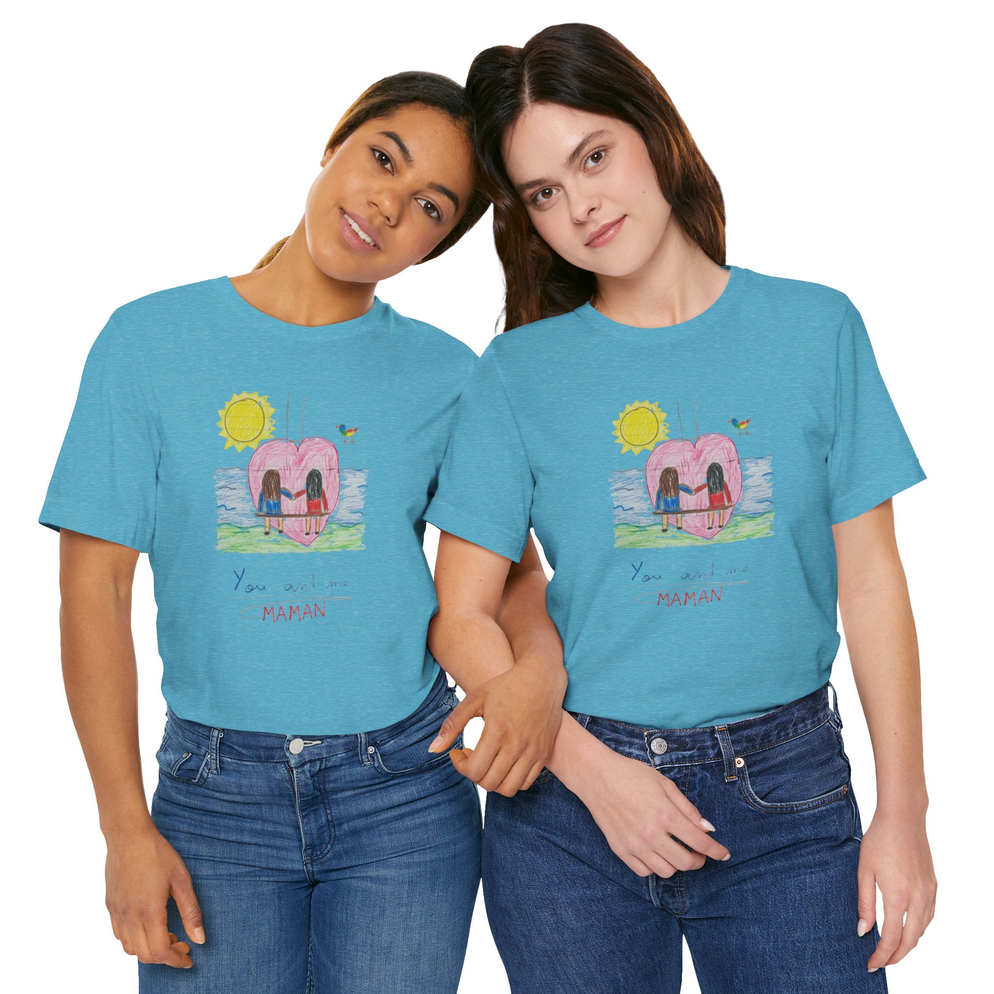 Mother’s Day Kids’ Art T-Shirt — “Pour fête des mères” Custom Children’s Creations Tee