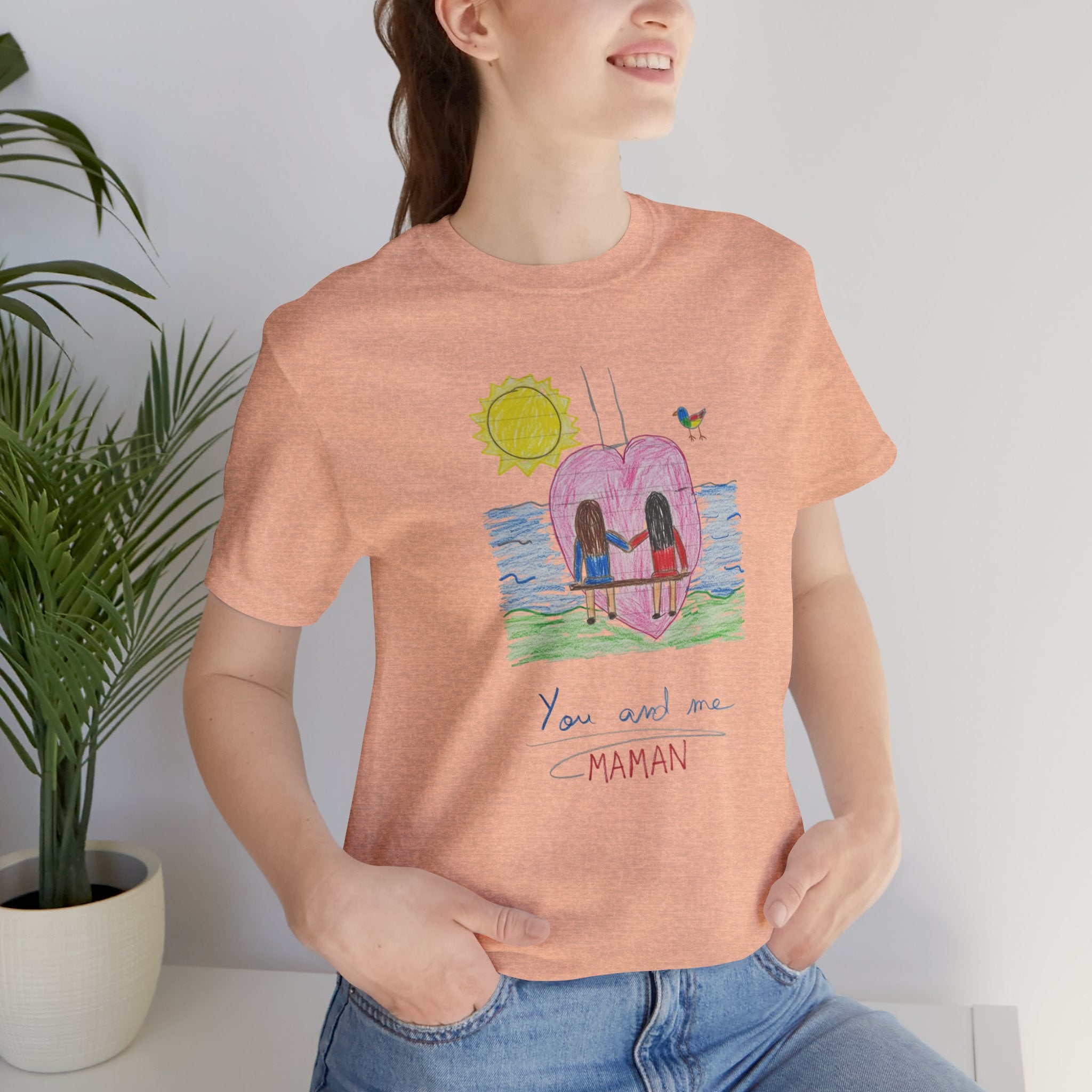 Mother’s Day Kids’ Art T-Shirt — “Pour fête des mères” Custom Children’s Creations Tee