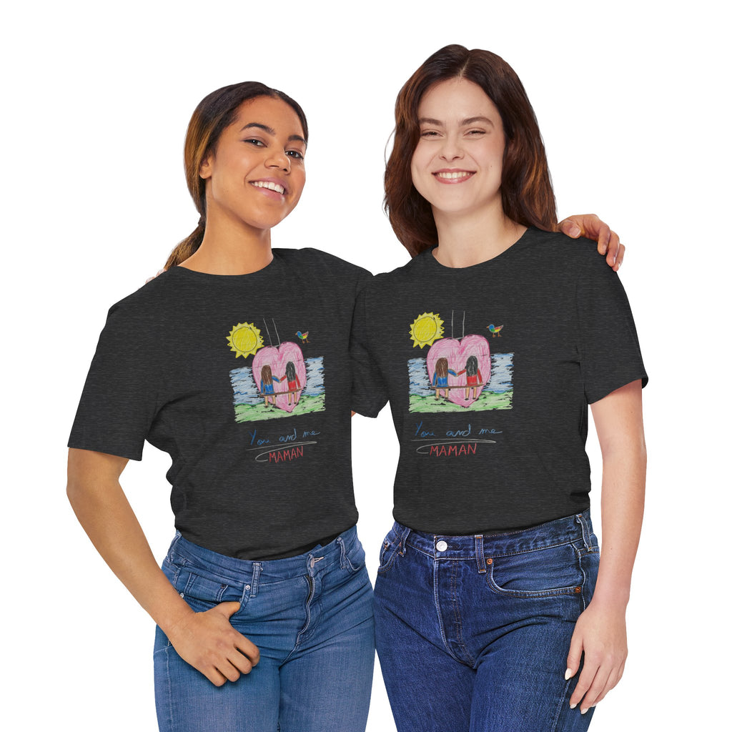 Mother’s Day Kids’ Art T-Shirt — “Pour fête des mères” Custom Children’s Creations Tee