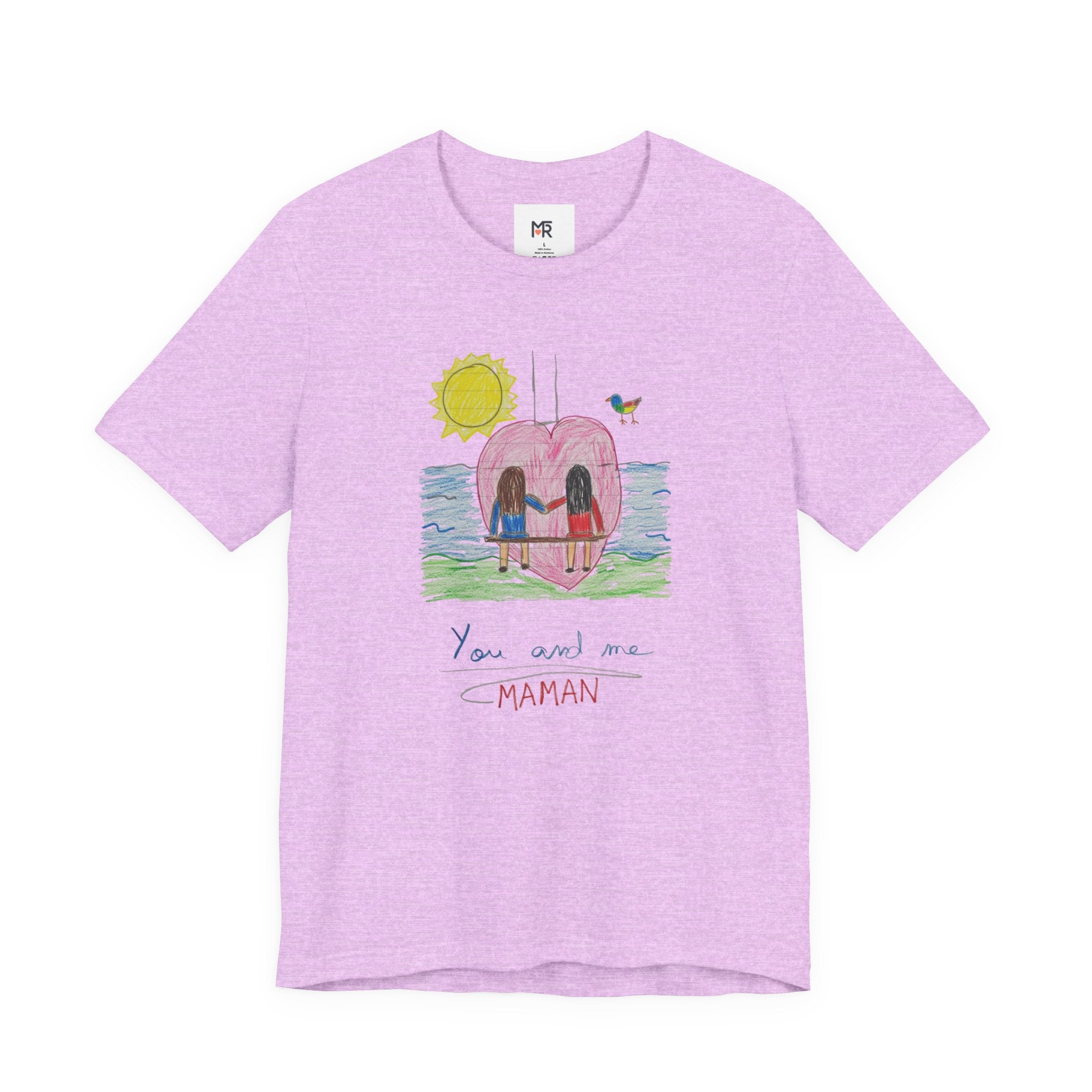 Mother’s Day Kids’ Art T-Shirt — “Pour fête des mères” Custom Children’s Creations Tee