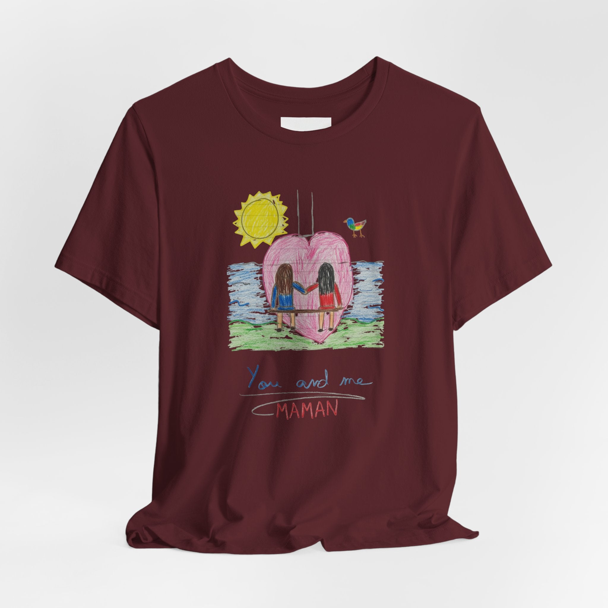 Mother’s Day Kids’ Art T-Shirt — “Pour fête des mères” Custom Children’s Creations Tee