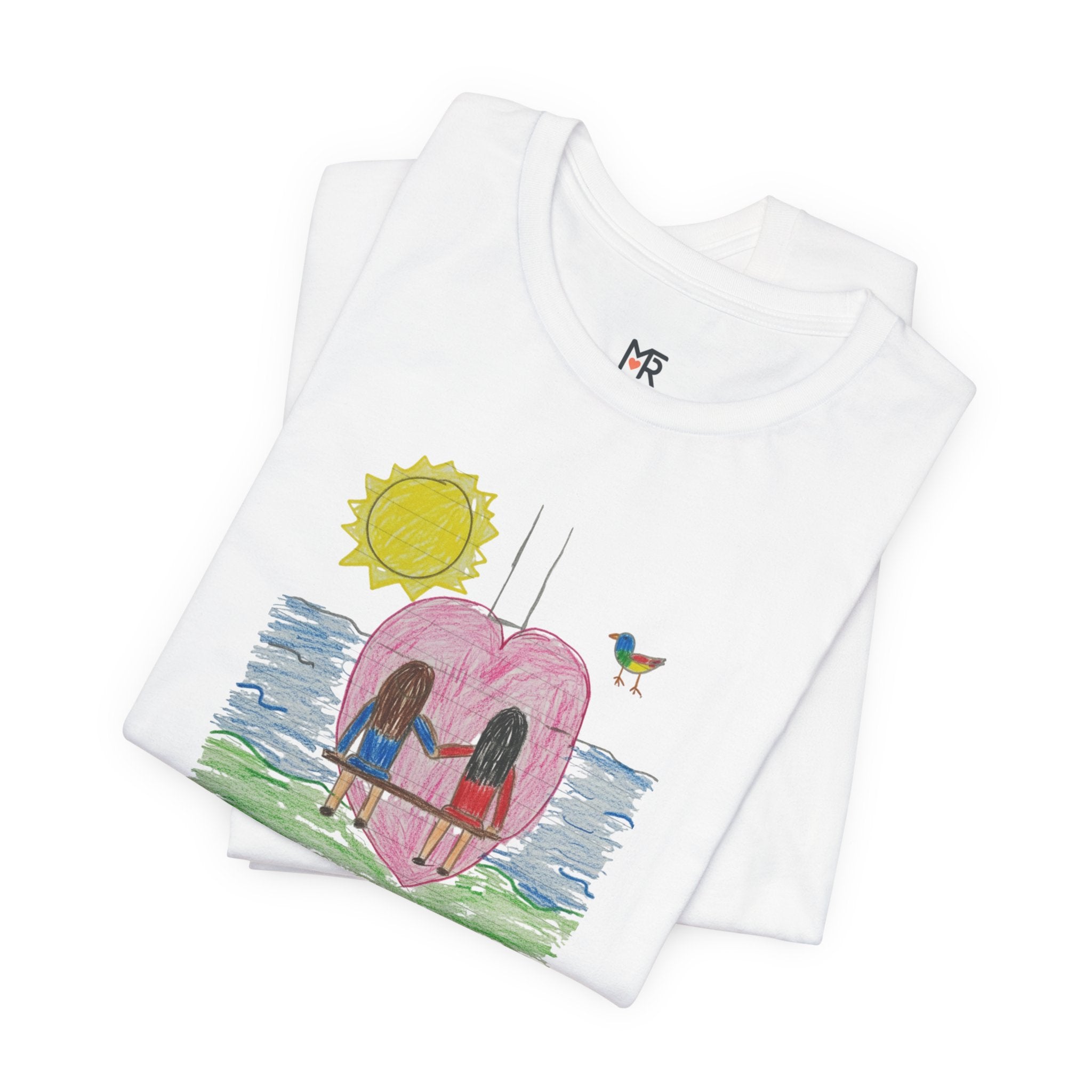 Mother’s Day Kids’ Art T-Shirt — “Pour fête des mères” Custom Children’s Creations Tee